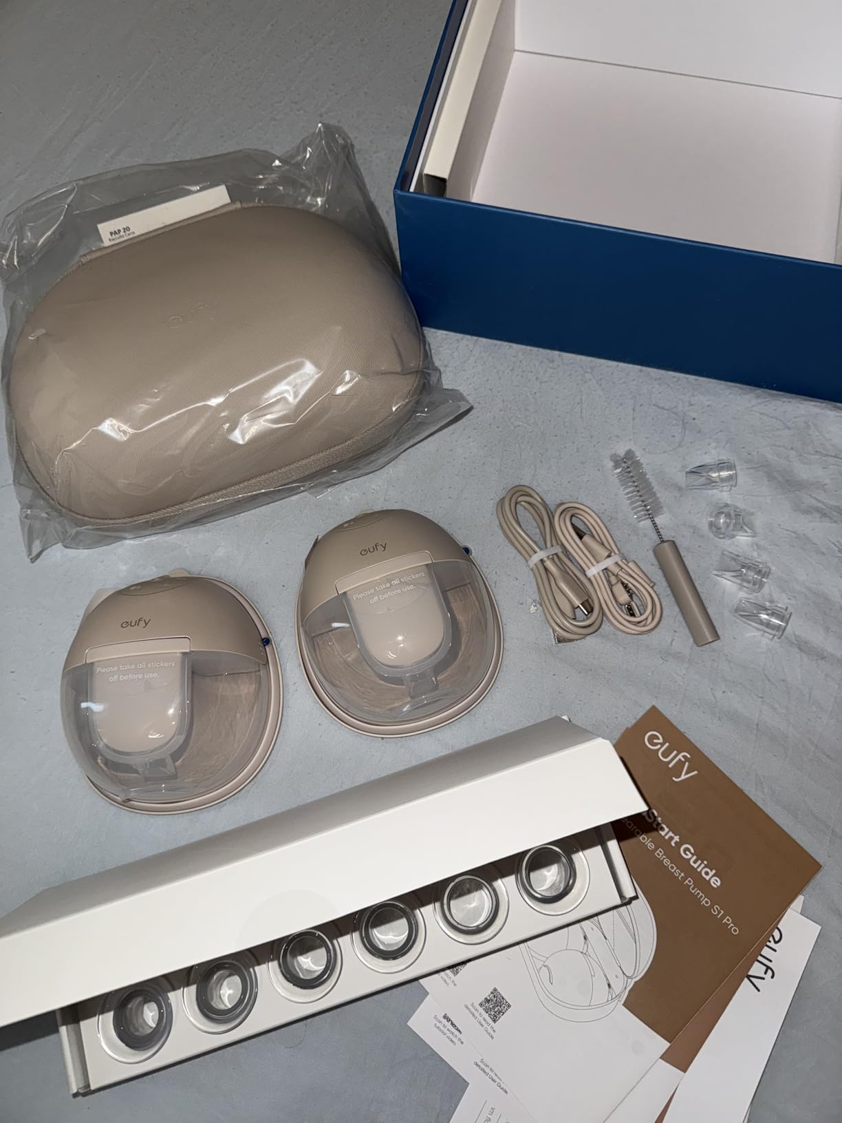 eufy Security Heated Wearable Breast Pump S1 Pro, Slim Hands-Free with Industry-Leading HeatFlow Tech, Wireless Charging Case, App-Controlled OptiRhythm, Hospital-Grade Suction, in-Bra Use customer photo 1