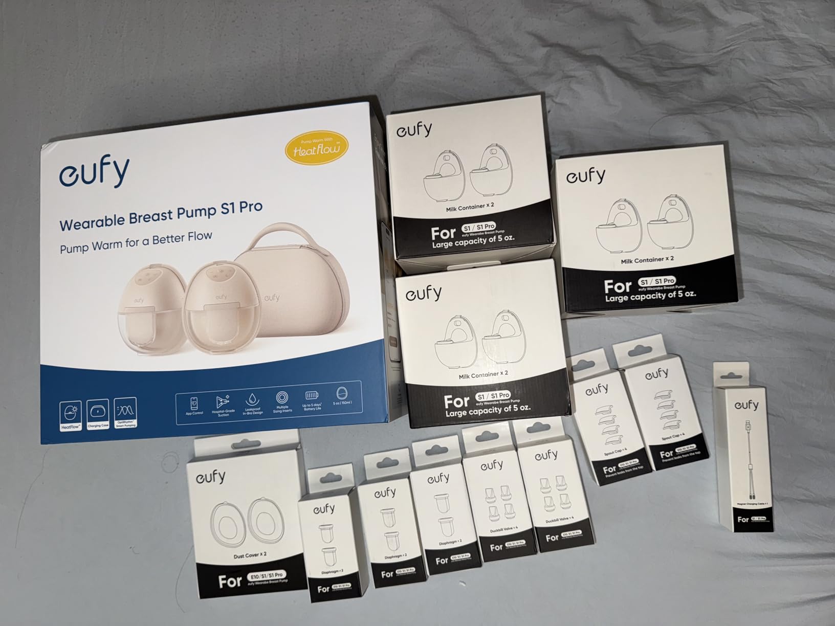 eufy Security Heated Wearable Breast Pump S1 Pro, Slim Hands-Free with Industry-Leading HeatFlow Tech, Wireless Charging Case, App-Controlled OptiRhythm, Hospital-Grade Suction, in-Bra Use customer photo 2