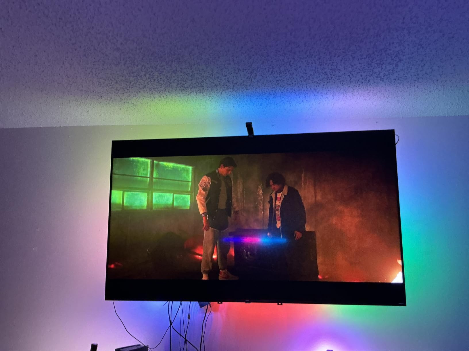 TV Backlight 3 Lite Kit, 11.8ft RGBICW Wi-Fi TV LED Strip Lights for 55-65in TVs with Camera and 15 Inches Smart Light Bars with 4-in-1 Light Beads - Works with Alexa & Google Home customer photo 2