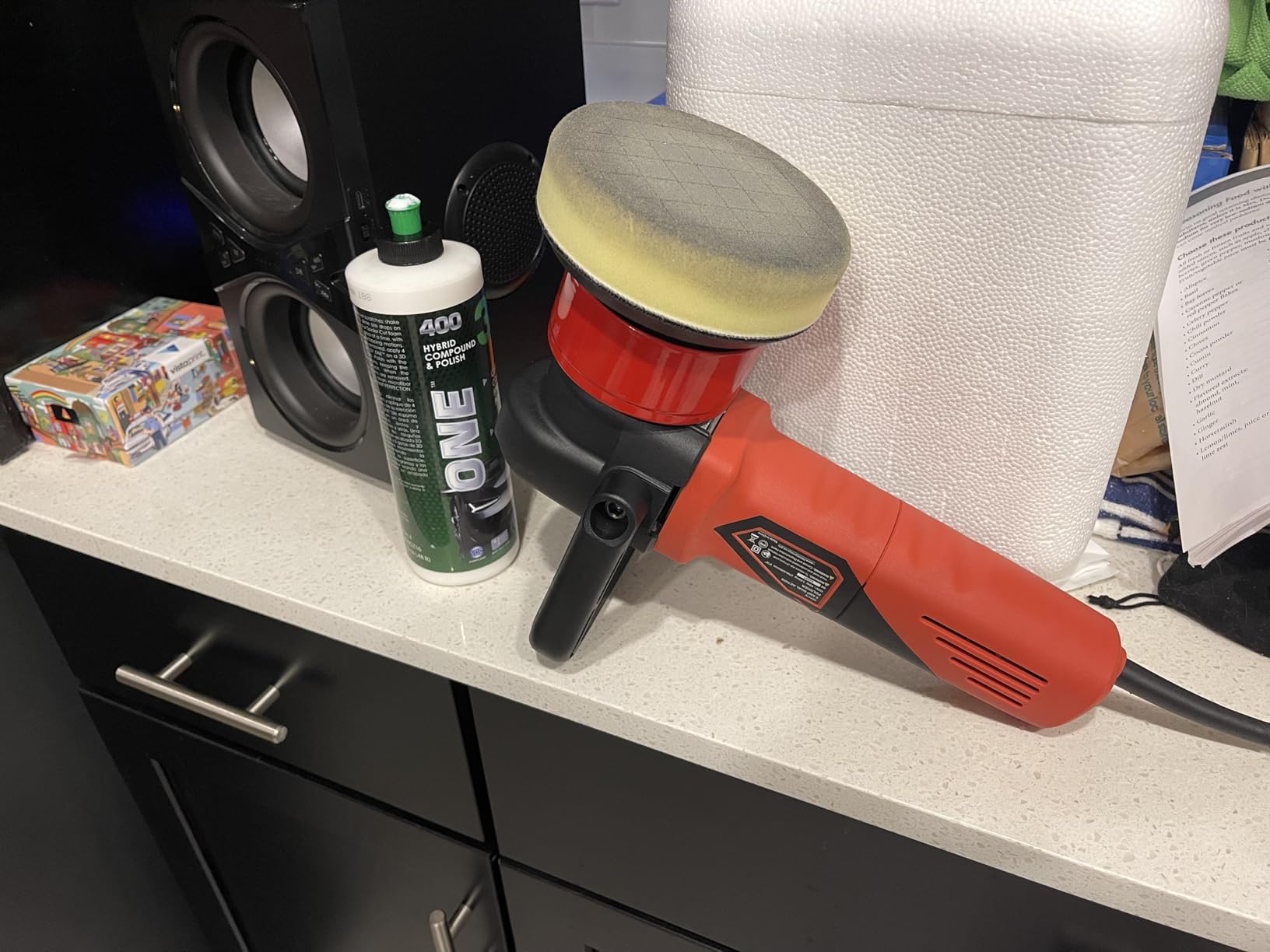 AVID POWER Car Buffer Polisher, 1200W 7 Inch/6 Inch Rotary Buffer Waxer, 6 Variable Speed 1600-3500 RPM, Detachable Handle & Side Handle for Car Detailing, Boat Sanding, Polishing and Waxing customer photo 1