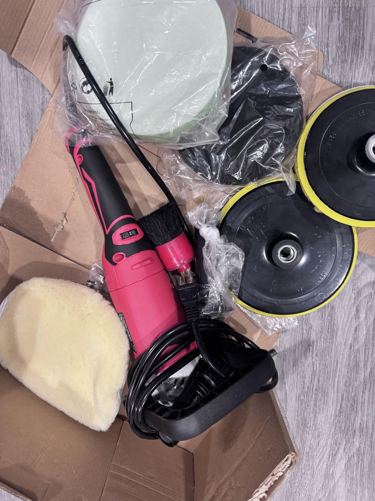 AVID POWER Car Buffer Polisher, 1200W 7 Inch/6 Inch Rotary Buffer Waxer, 6 Variable Speed 1600-3500 RPM, Detachable Handle & Side Handle for Car Detailing, Boat Sanding, Polishing and Waxing customer photo 2