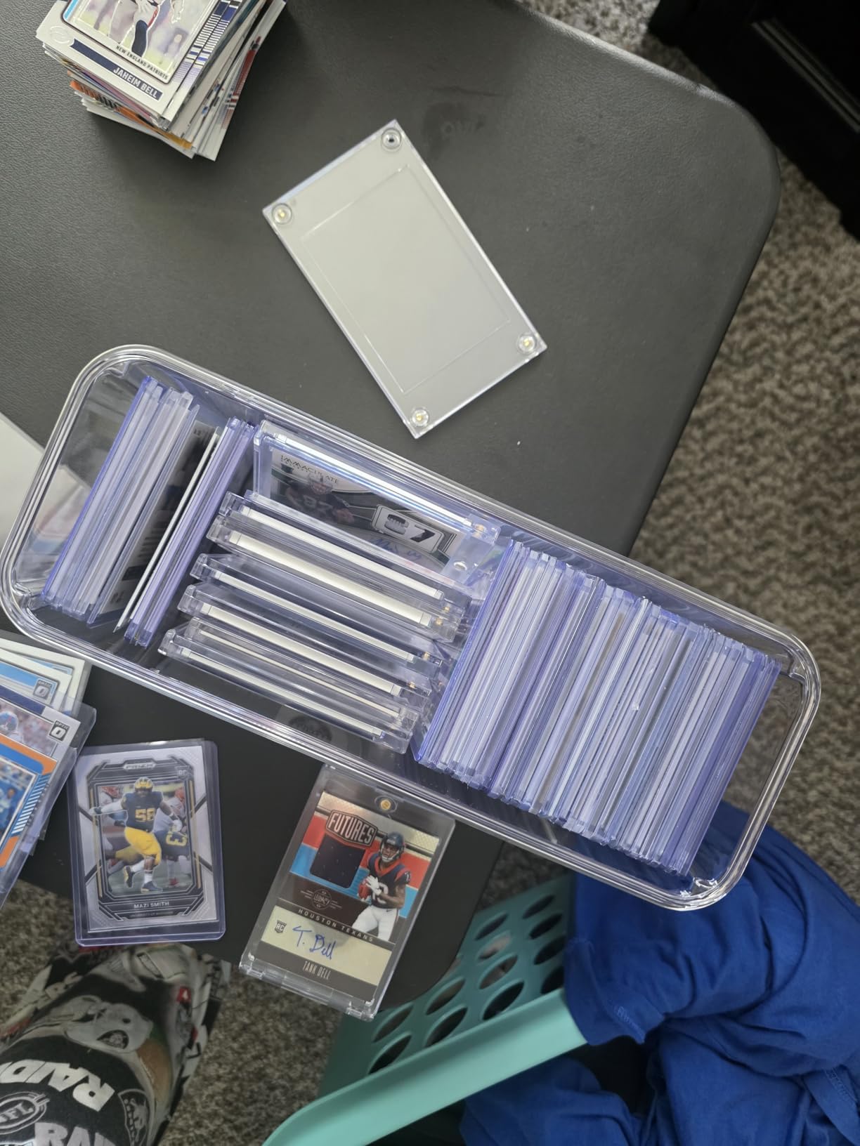 Toploader Storage Box, Trading Card Storage Box with 5 Dividers, Hard Plastic TCG Card Storage Box for Top Loaders, Large for 165 Toploaders 650 Cards (2 Pack) customer photo 2