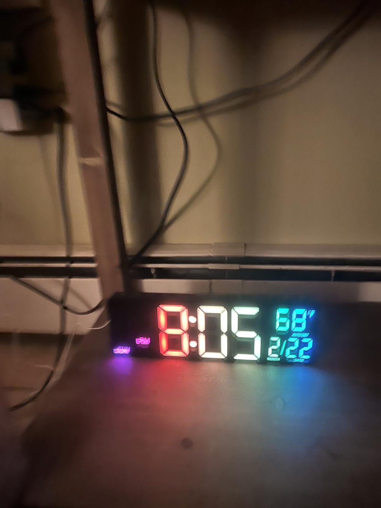 JALL 10.5'' Digital Large Alarm Clock with 8-in-1 RGB Colors, Date, Month, Temperature LED, Auto DST, Modern for Desk, Wall, Living Room, Bedroom customer photo 1