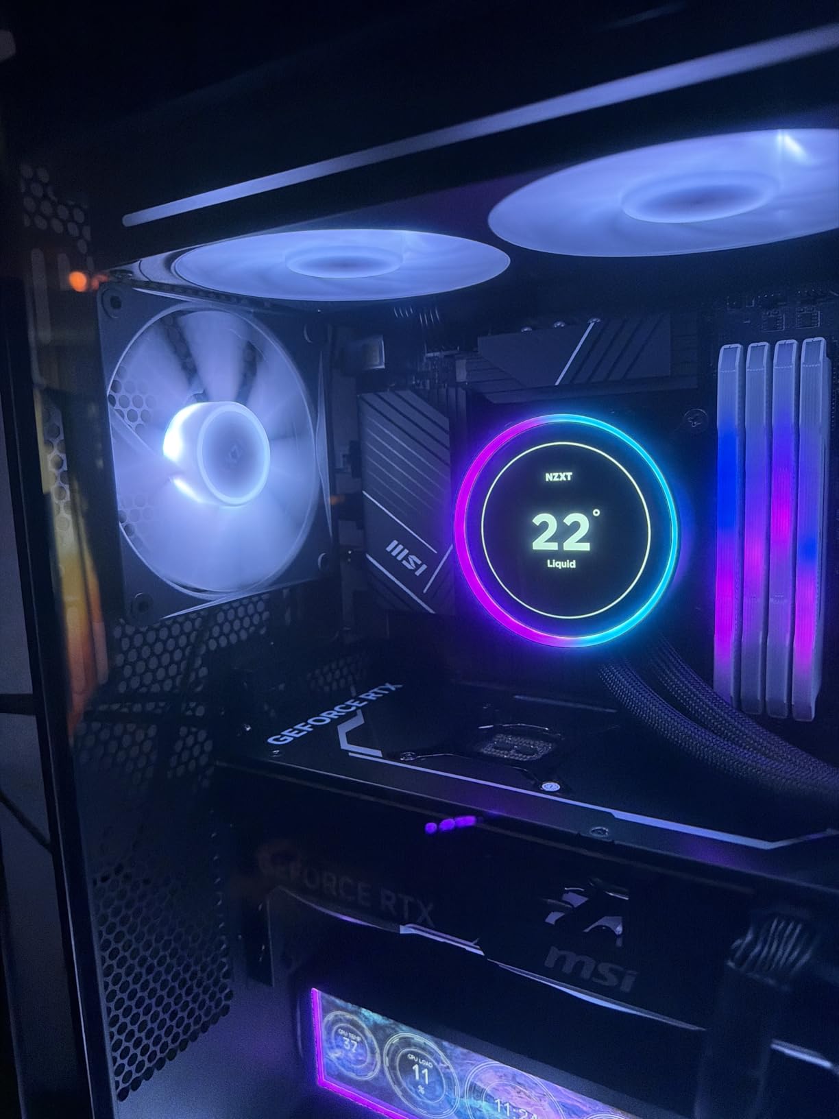 F240 RGB Core - 240mm Single-Frame Fan Unit with 2 x 120mm RGB Fans - Speed & Lighting Control - High Static Pressure & Airflow - Fluid Dynamic Bearings - 8 aRGB LEDs Per Fan - White customer photo 2