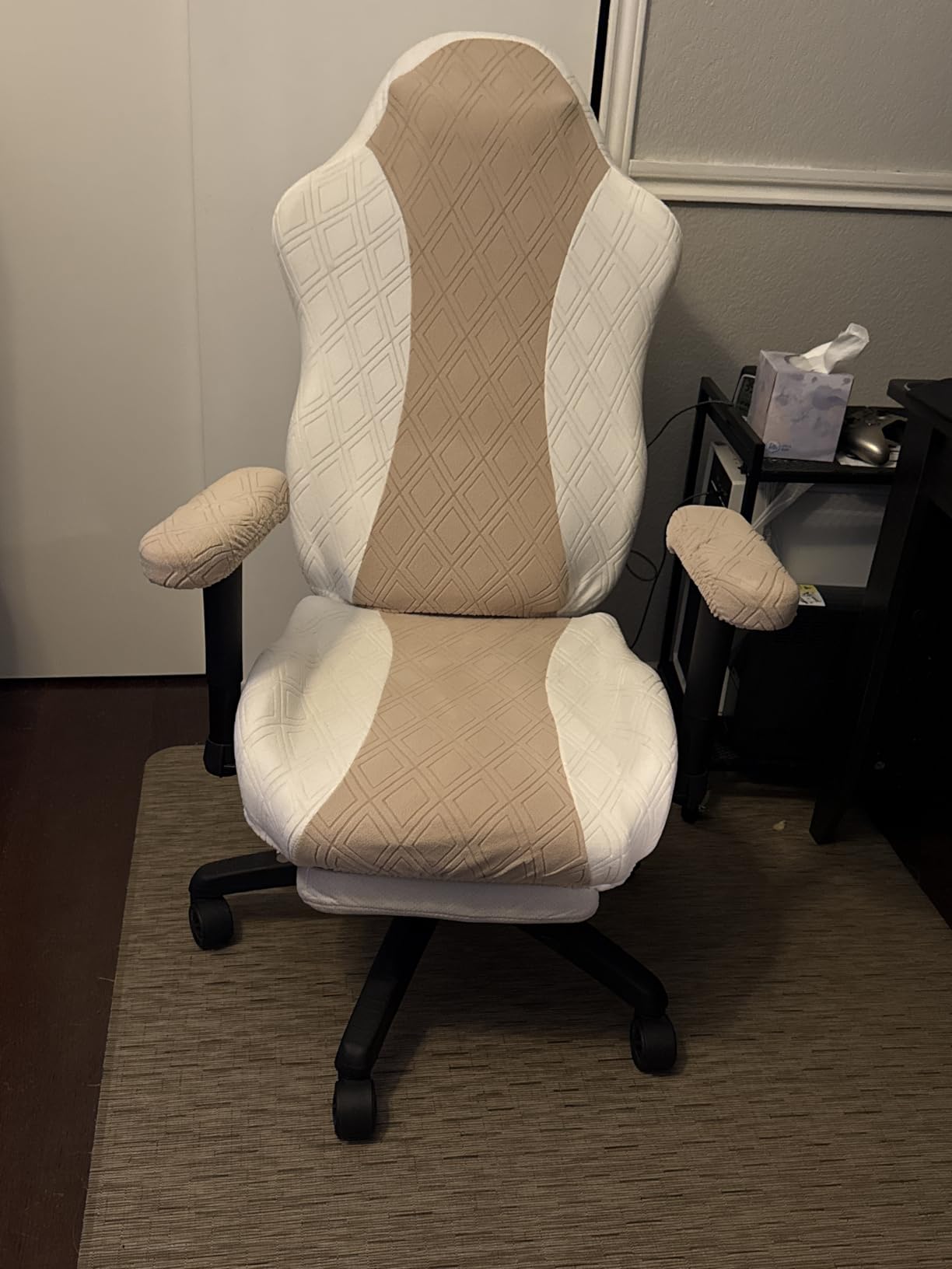 Gaming Chair Cover - Stretchable Machine Washable Fabric Computer Chair Seat Slipcovers Fits Most Office/PC Chairs & Racing Style Seats,Gray customer photo 1