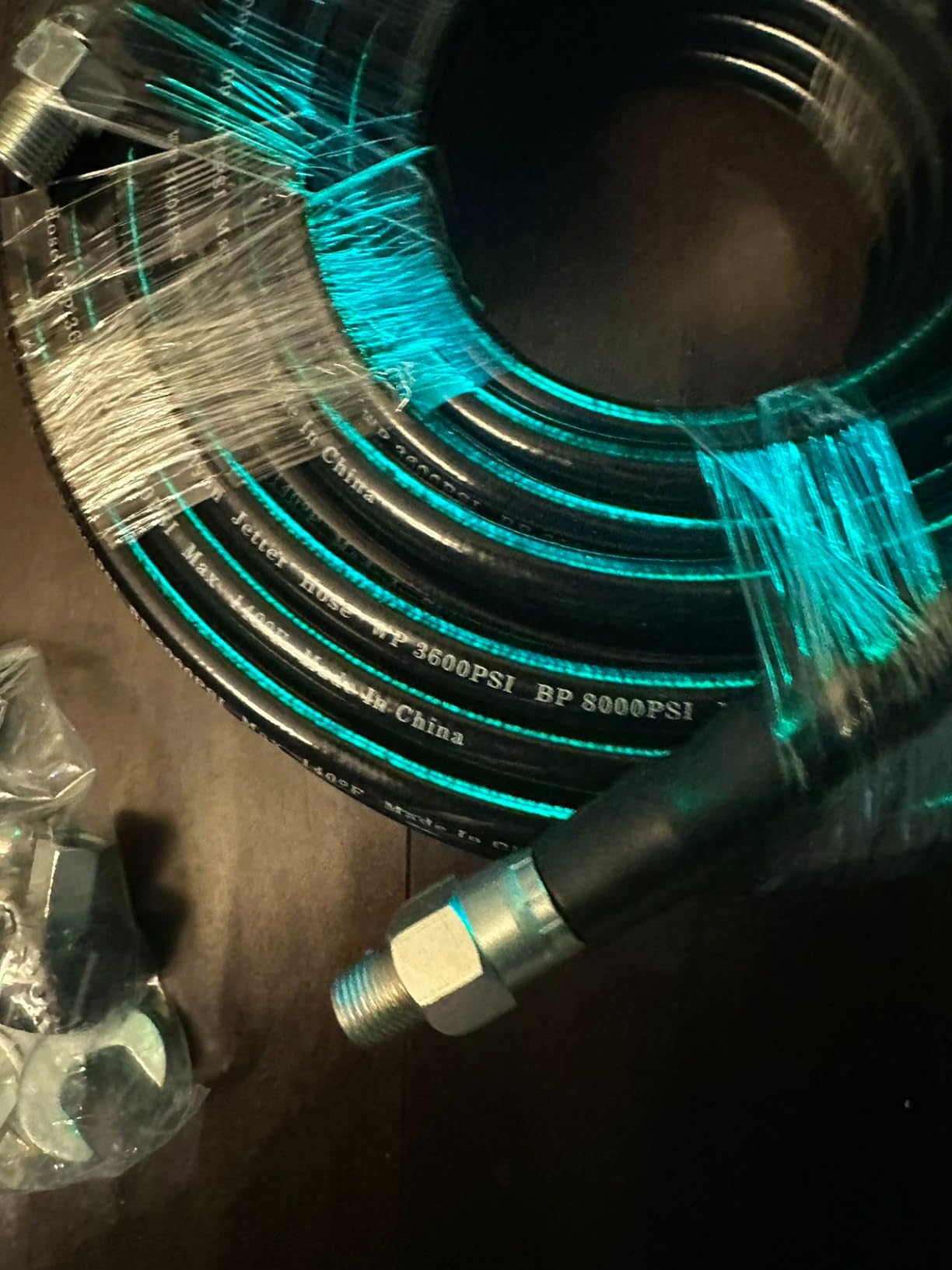 Sewer Jetter Kit 100FT for Pressure Washer, Pressure Washer Drain Jetter with 5800PSI Cleaner Hose 1/4 Inch NPT, Corner, Rotating & Button Nose Sewer Jetting Nozzle Spanner Waterproof Tape Pearl Pin customer photo 2