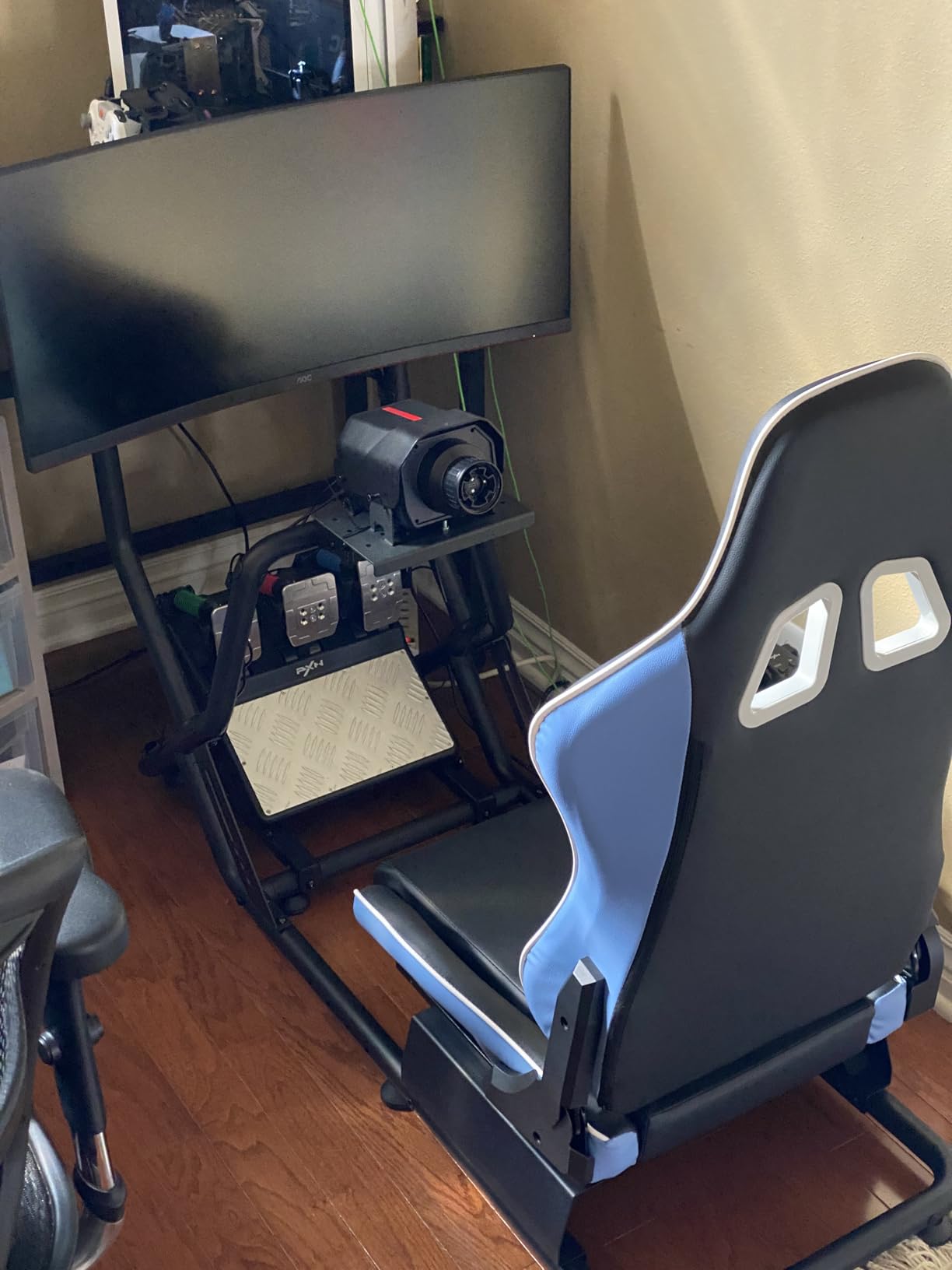 ARES WING Racing Simulator Cockpit with Monitor Mount and Seat, Formula and GT Sim Racing Cockpit Compatible with Fanatec, Thrustmaster, Logitech, Moza Racing Games on PS5, PS4, Xbox and PC customer photo 2