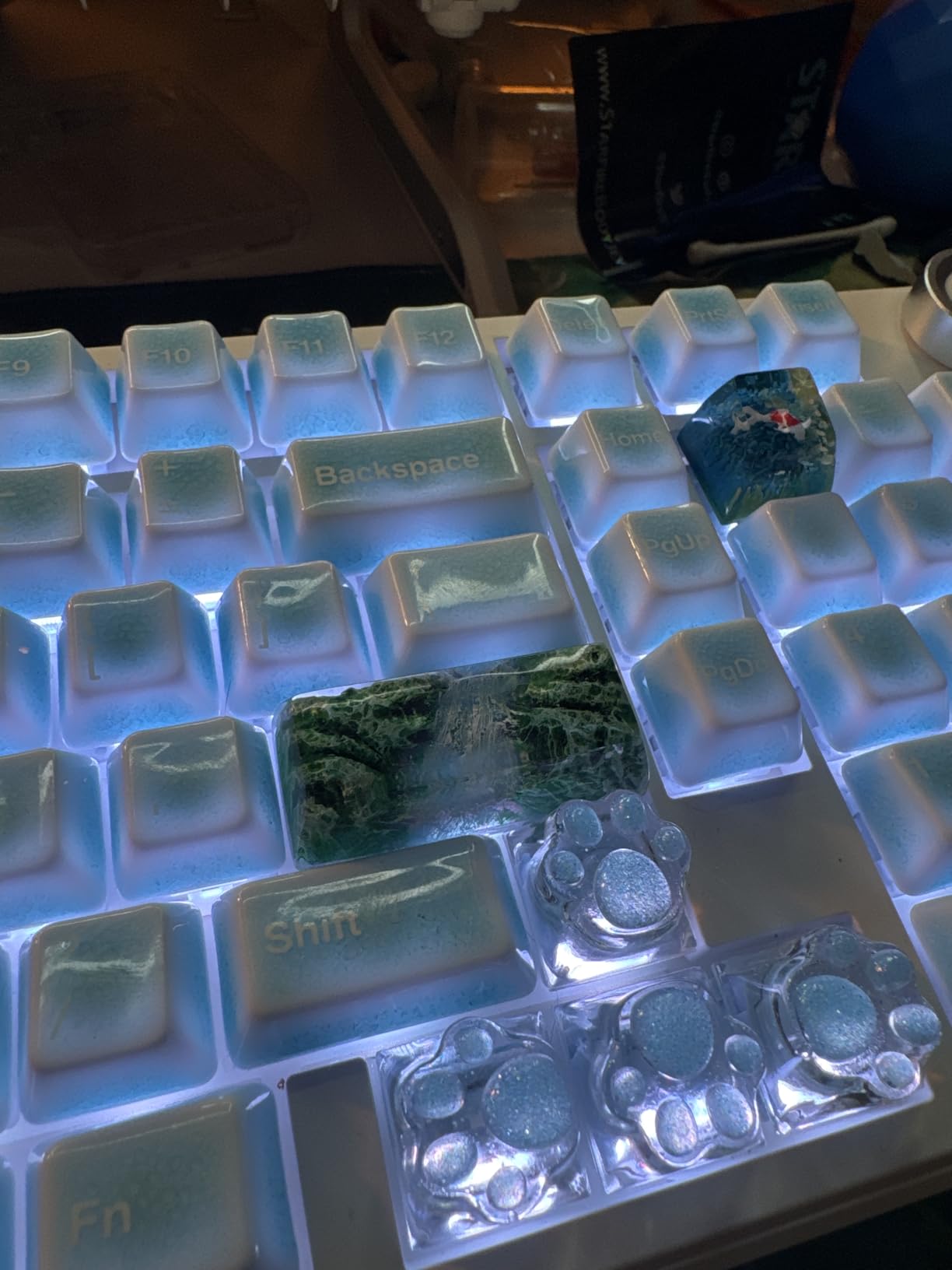 ULTRAEQUIP Artisan Keycaps - Spring Mood Shine Through Resin 2.25U Custom Translucent Handmade Keycaps for Mechanical Keyboard customer photo 1