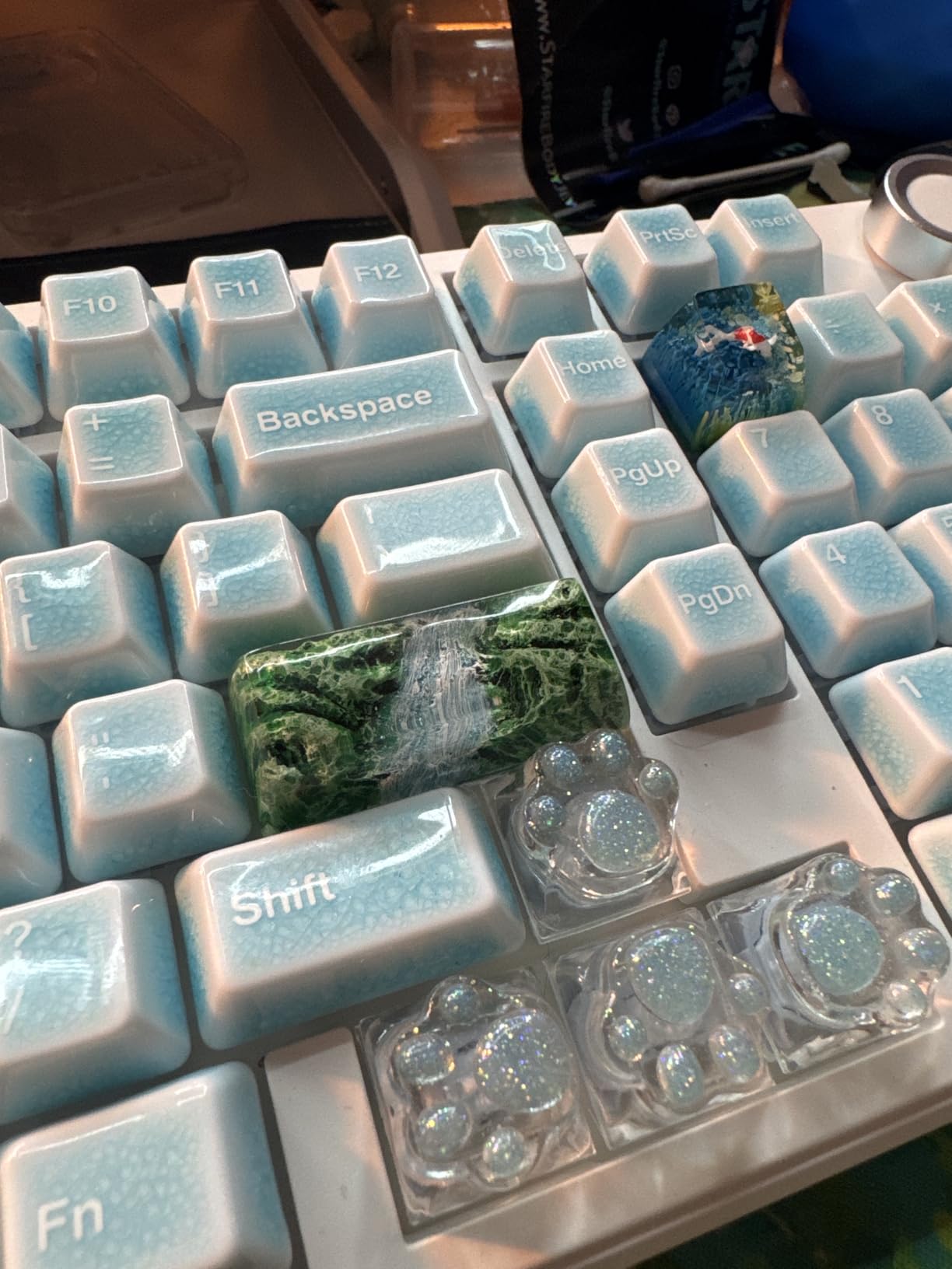 ULTRAEQUIP Artisan Keycaps - Spring Mood Shine Through Resin 2.25U Custom Translucent Handmade Keycaps for Mechanical Keyboard customer photo 2