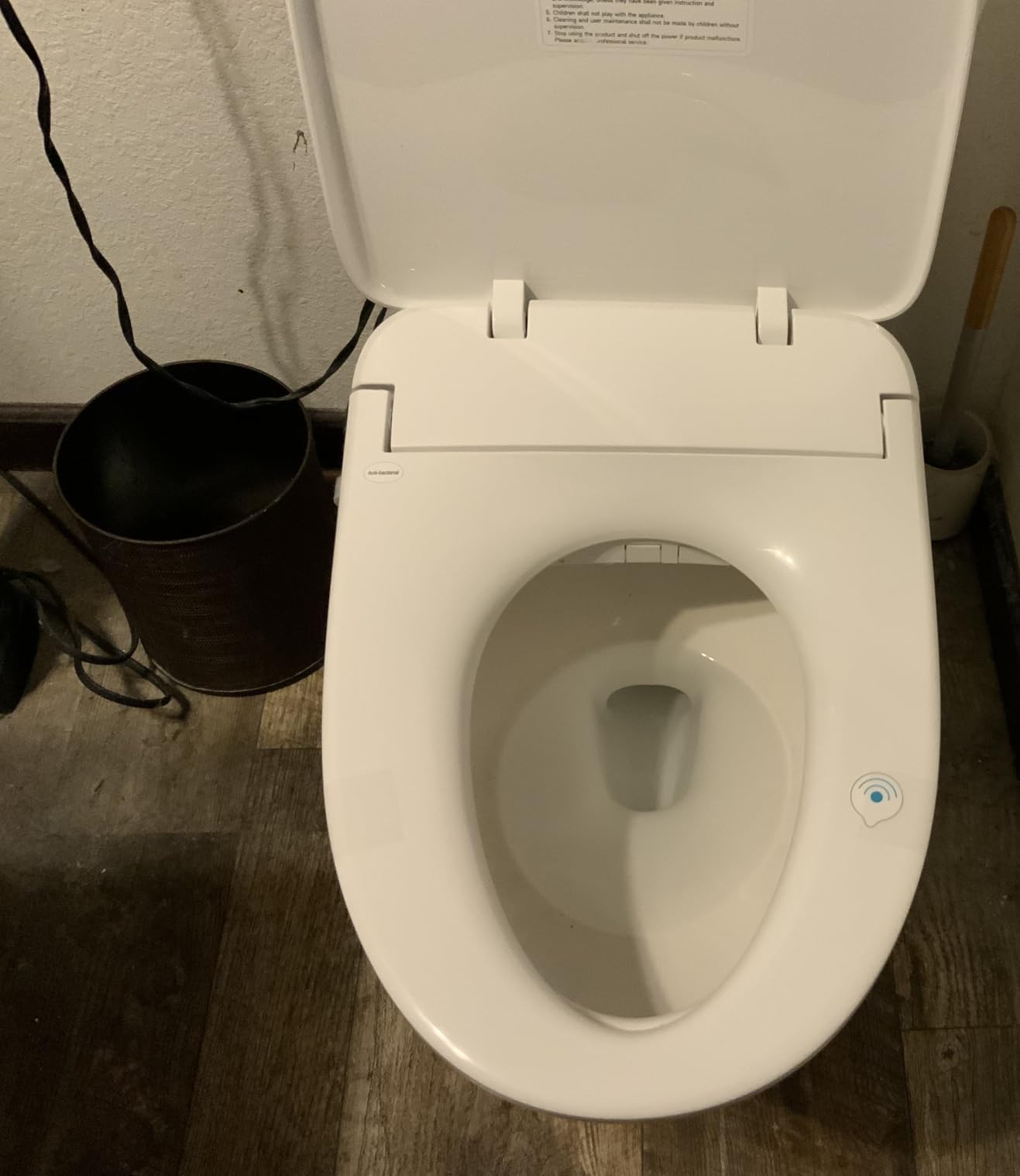 ALPHA BIDET iX Pure Bidet Toilet Seat in Elongated White | Ultra Low Profile | Endless Warm Water | Arced Stainless Steel Nozzle | Blue LED Nightlight | Dryer customer photo 2