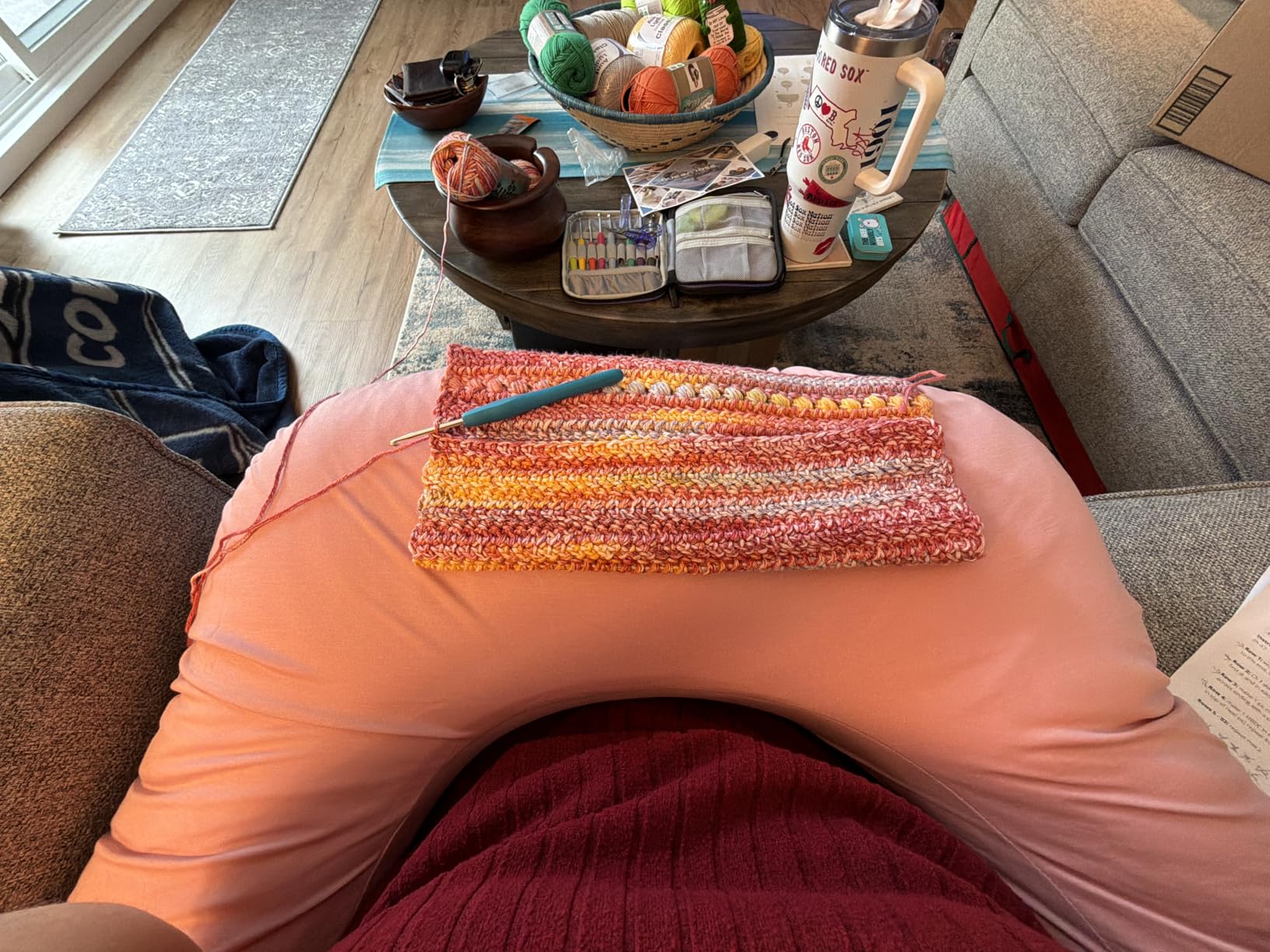 QUEEN ROSE Reading Pillow, Gaming Pillow for Lap, Sitting in Bed or Sofa, Extra Arm Rest for Reading, Playing or Crocheting, Soft Velvet Grey customer photo 1