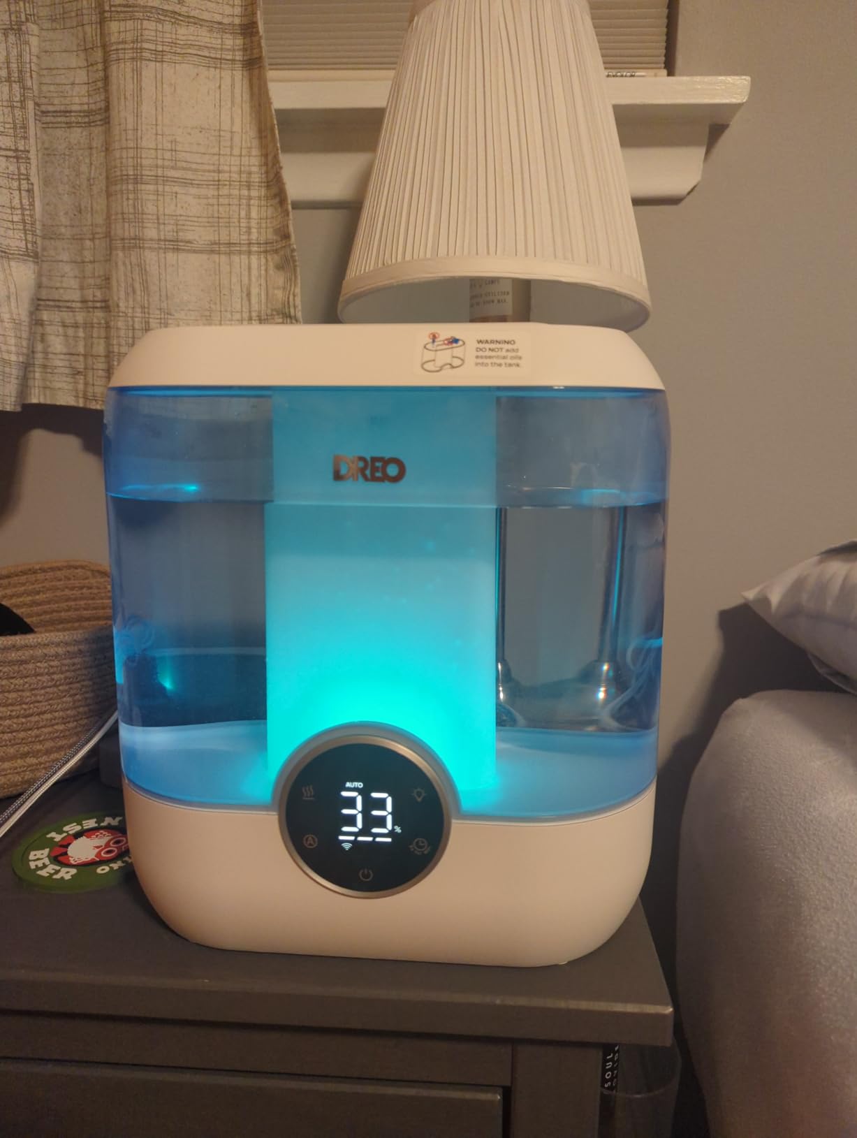 DREO Smart Humidifiers for Bedroom, 6L Top Fill Supersized Cool Mist Humidifier for Large Room, 60 Hour Runtime, Quiet Ultrasonic Humidifier for Plants, Indoor, Home, Night Light, Black customer photo 1