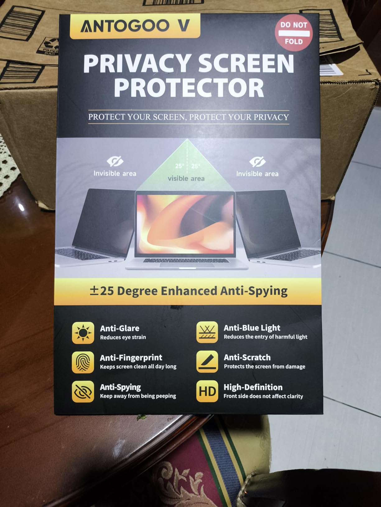 15.6 Inch 1920x1080 Laptop Privacy Screen Filter, Anti Blue Light Glare & Anti Scratch Computer Privacy Shield for 15.6