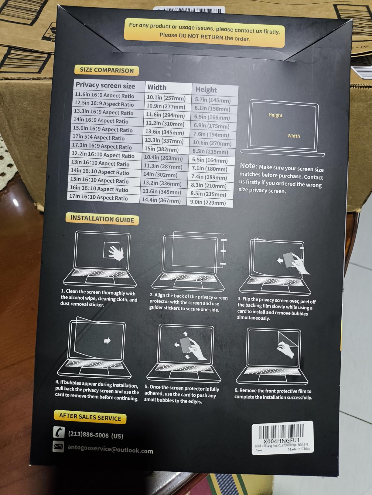 15.6 Inch 1920x1080 Laptop Privacy Screen Filter, Anti Blue Light Glare & Anti Scratch Computer Privacy Shield for 15.6