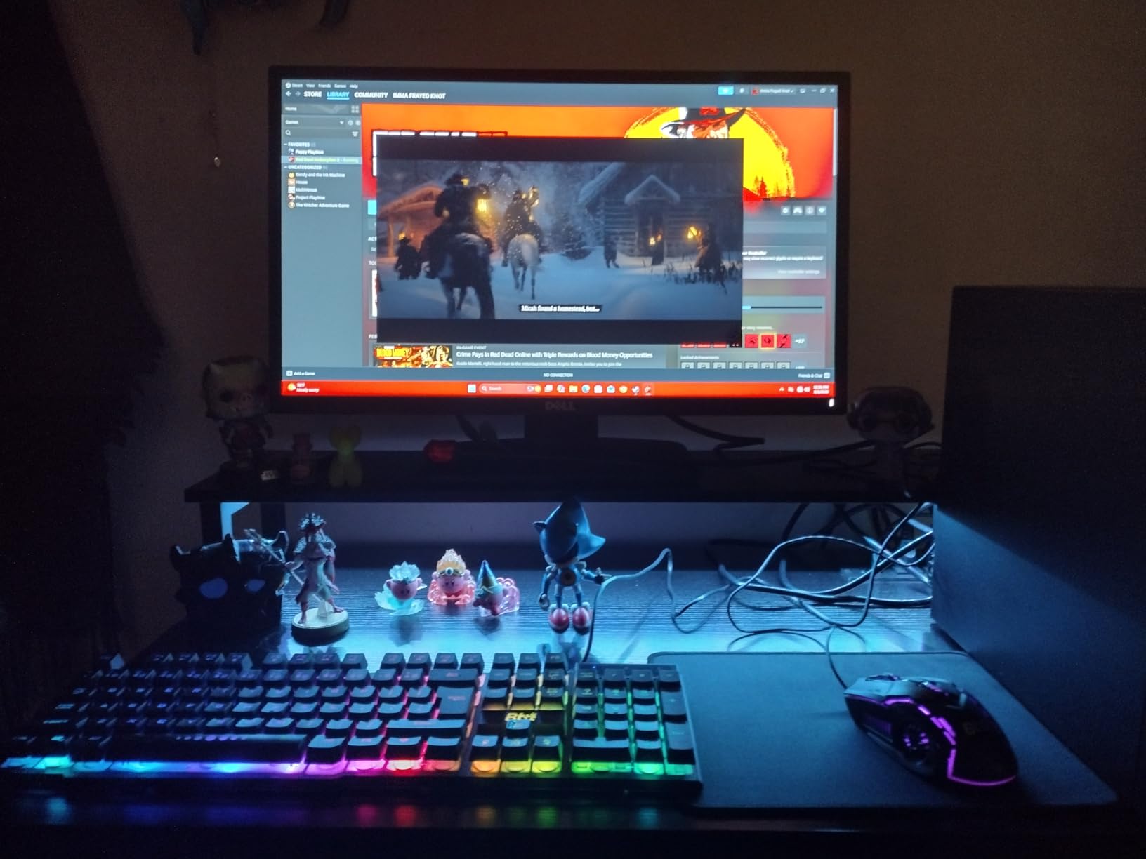 Lufeiya Black Gaming Desk with LED Lights and Power Outlets, 40 Inch Teen Writing Study Table Home Office Desks with Monitor Stand, Computer Desk with Charging Station USB Port, Black customer photo 2