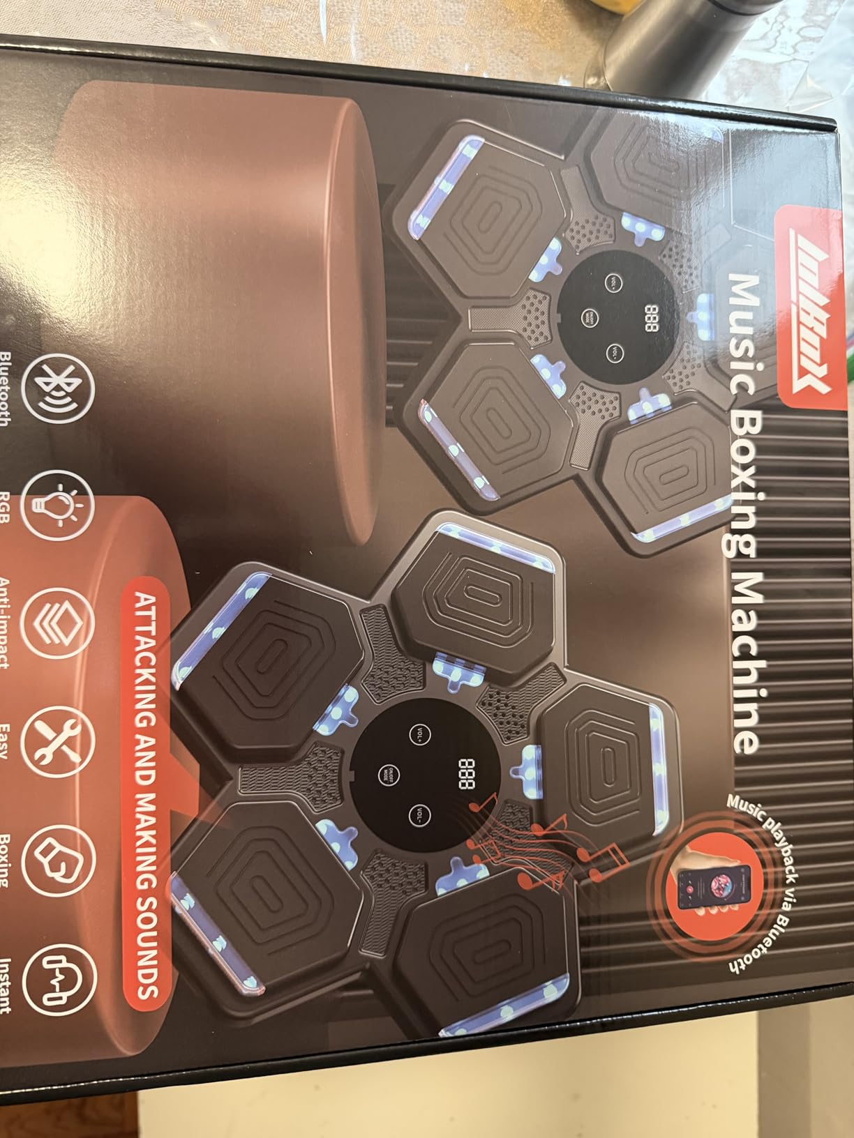 2026 Music Boxing Machine for Adults and Kids, Smart Bluetooth Boxing Training Equipment with Gloves Wall Mounted, Workout Punching Machine for Home,Office and Gym customer photo 2