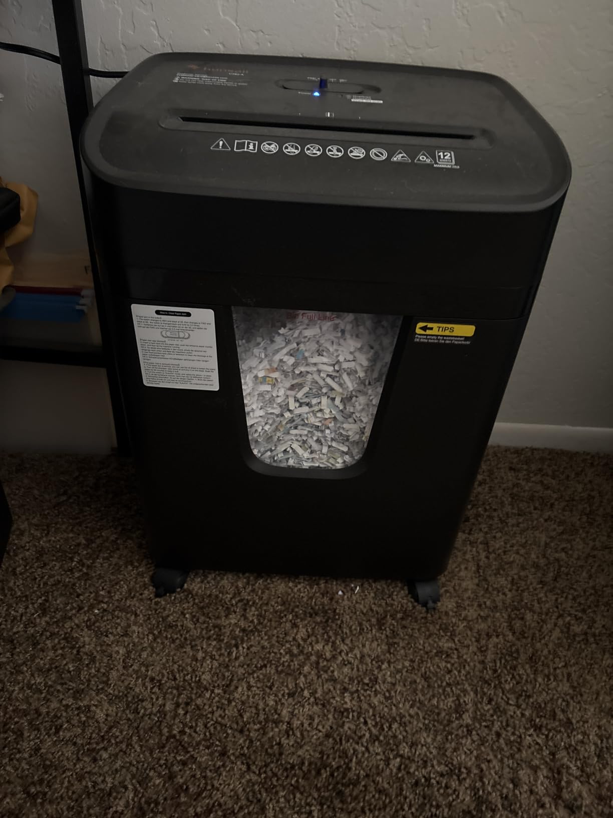 Bonsaii 12 Sheet Paper Shredder for Home Office, Heavy Duty Cross Cut Shredder with 5.5 Gal Pullout Bin, Home Shredder for CDs/Credit Card/Document/Mail, P-4 Security Level customer photo 2