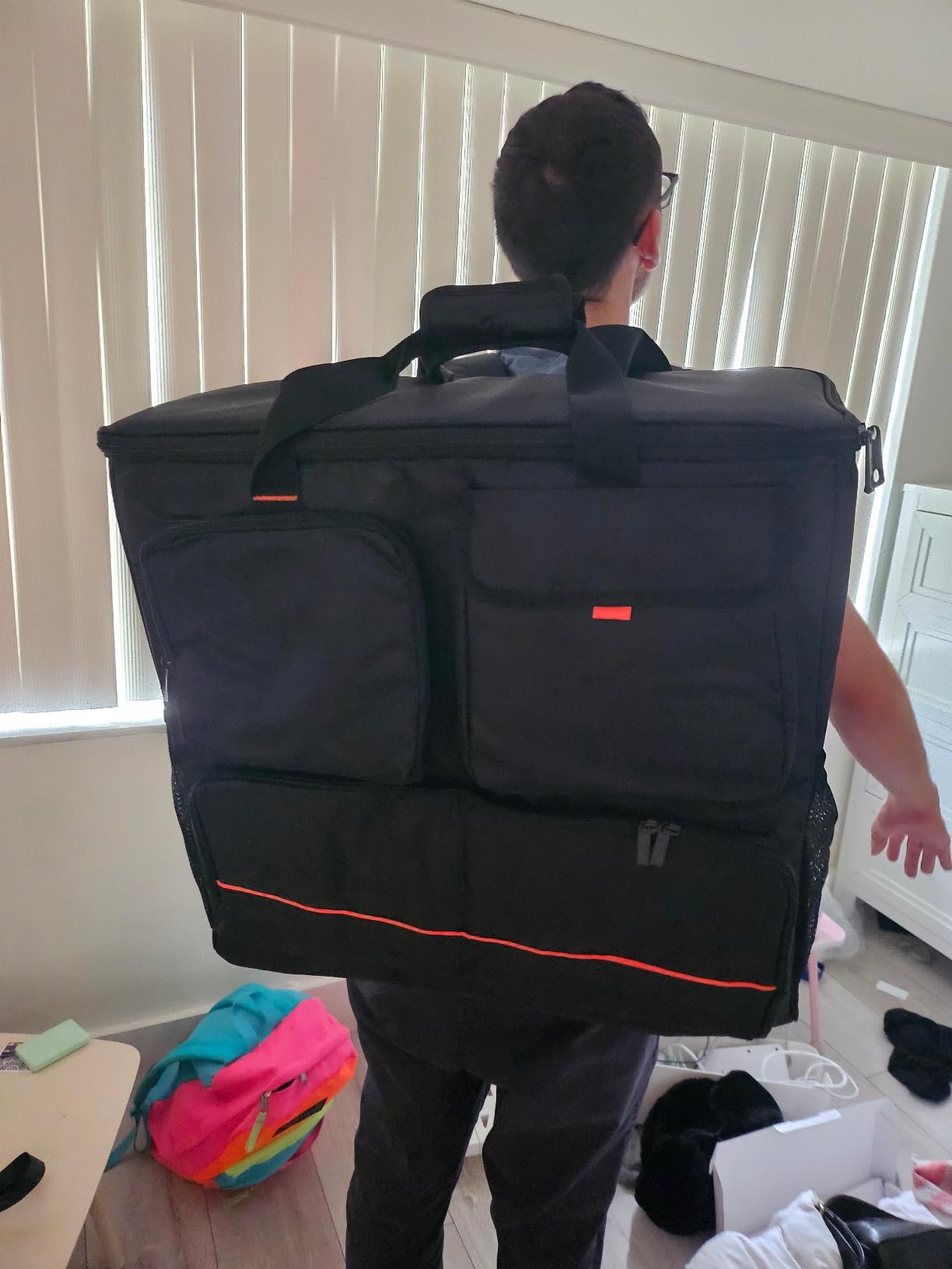 Trunab PC Desktop Carrying Case Compatible with ATX/M-ATX mainframe chassis, with Multiple Storage Pockets, PC Tower Bag, Traveling Carrier for Keyboard, Cable, Mouse and Headphone, Bag Only customer photo 1