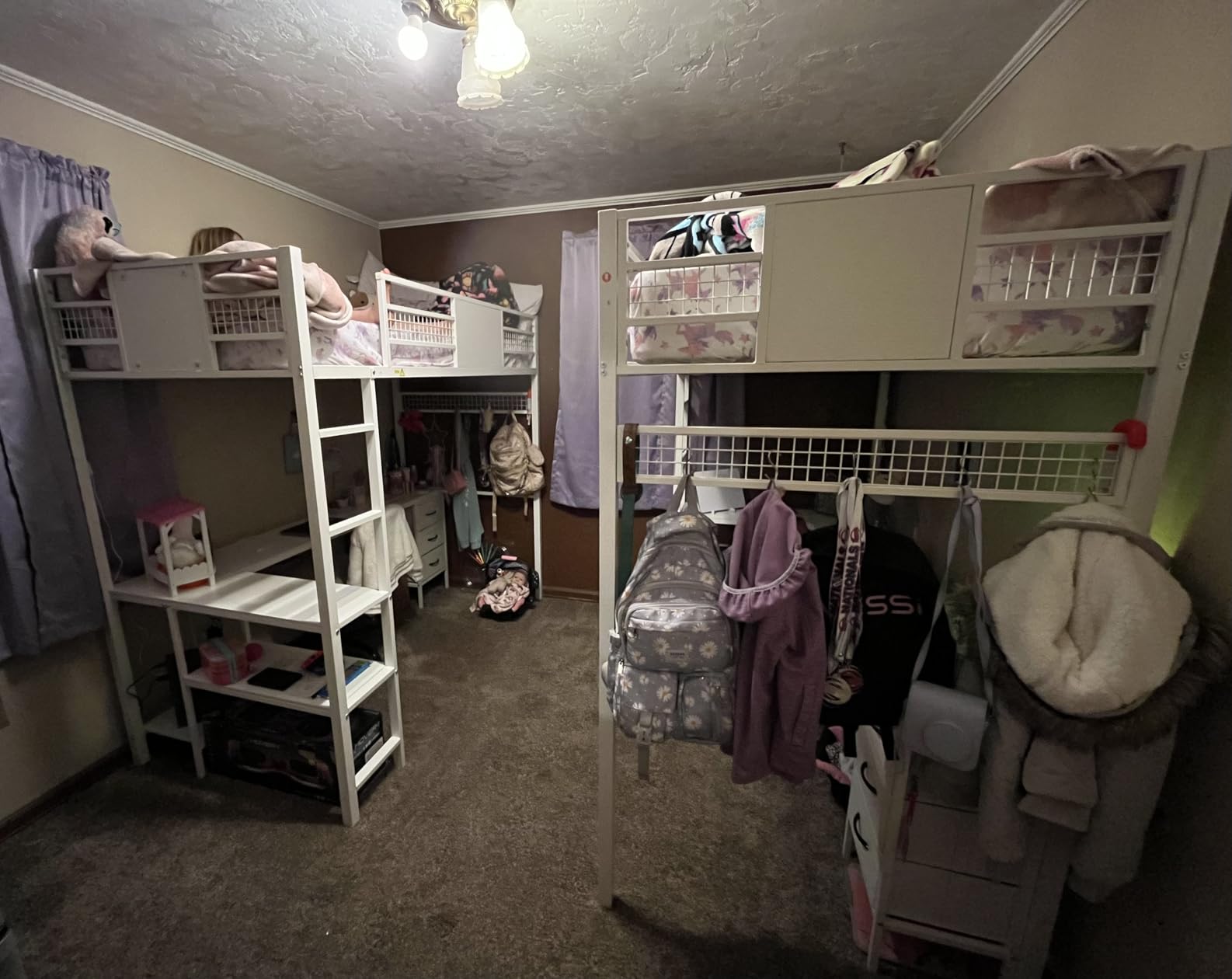 BTHFST Twin Loft Bed with L-Shaped Desk, Metal Twin Size Bed Frame with LED Lights & Charging Sation, 3 Fabric Drawers, 2-Tier Storage Shelves, Safety Guard & Ladder, No Box Spring Needed customer photo 1