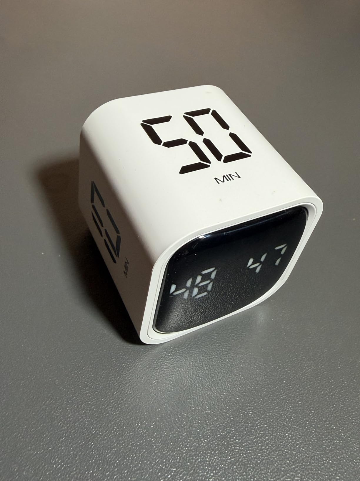 Rotating Pomodoro Timer 5, 25, 10 50 Minutes Preset, Desk Productivity Flip Timer, ADHD Tool Cube Countdown Stopwatch, Vibration/High/Low Volume/Custom Modes, for Work, Study, Back to School, Kitchen customer photo 1