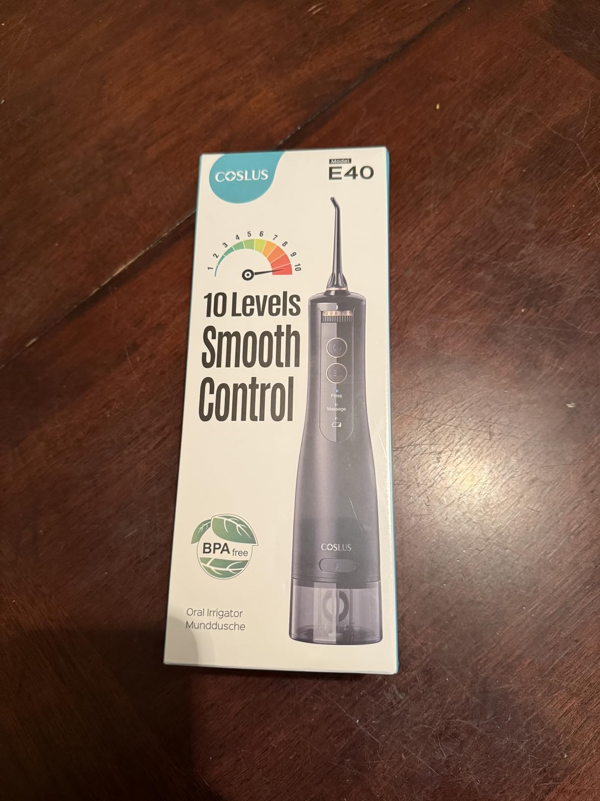 COSLUS E40 Portable Water Flosser for Teeth: 10 Pressure Settings Professional Water Dental Pick for Orthodontic, Braces & Sensitive Gums - Cordless for Travel Use, for Adults Teens, BPA-Free customer photo 2