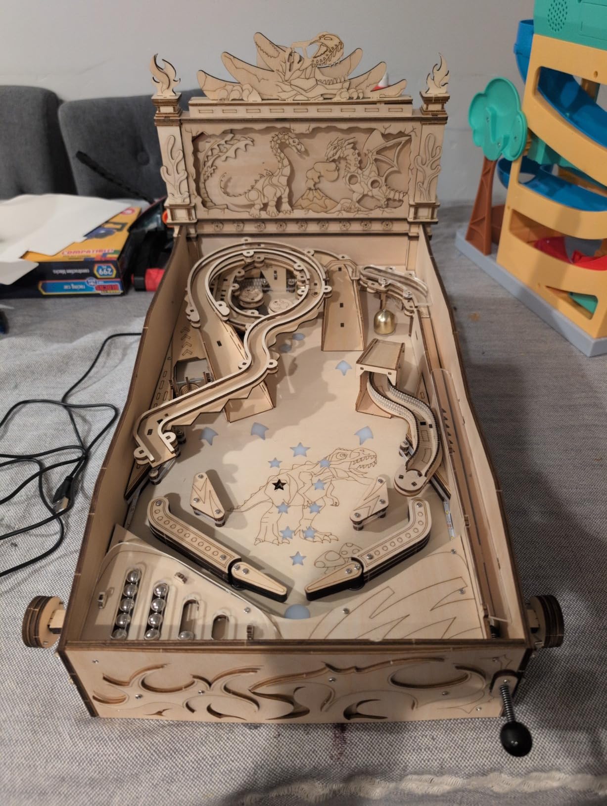 3D Wooden Dinosaur Pinball Machine DIY Kit for Adults & Teens - Tabletop Arcade Game with LED Lights & Sound Effects, STEM Building Model, Creative Gift for Ages 14+ customer photo 2