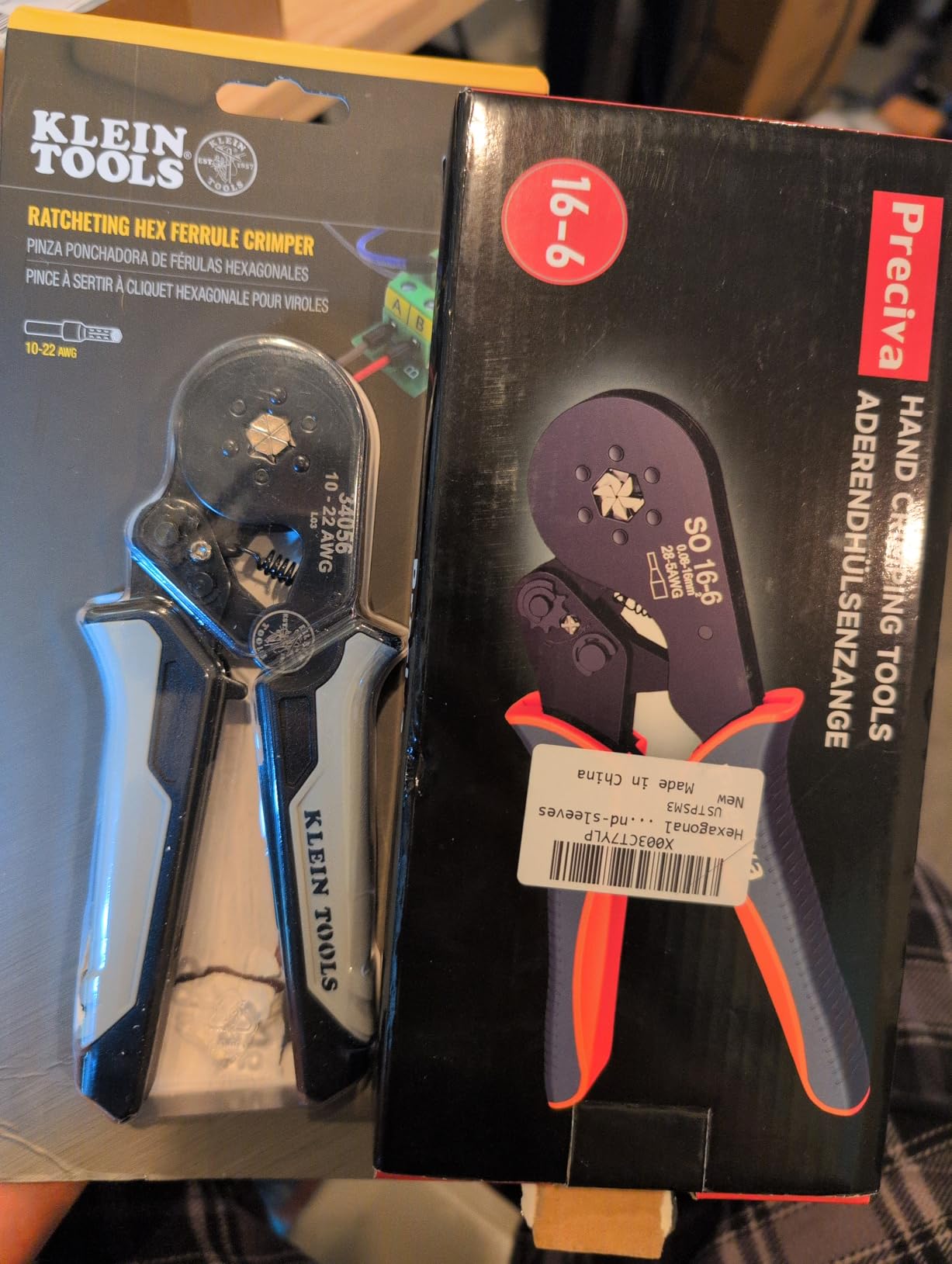 Klein Tools 34056 Ferrule Crimping Tool, Hex Crimper Pliers for 10 to 22 AWG Wire Terminals customer photo 2