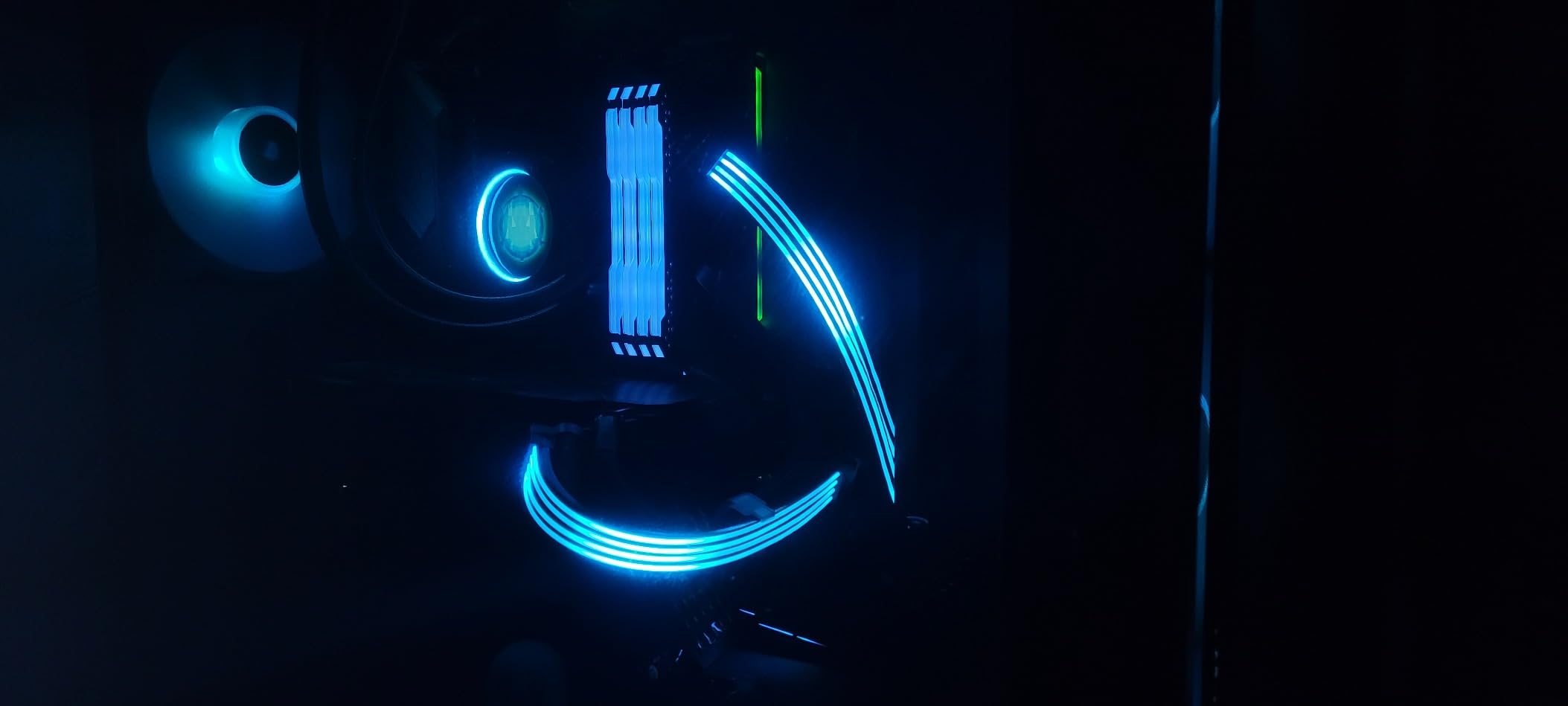 iCUE ARGB PSU Cable Strips - 2X 200mm LED Strips - 100 RGB LEDs Per Strip - Fits Any PSU Cable - Motherboard 5V ARGB Control - Black customer photo 2