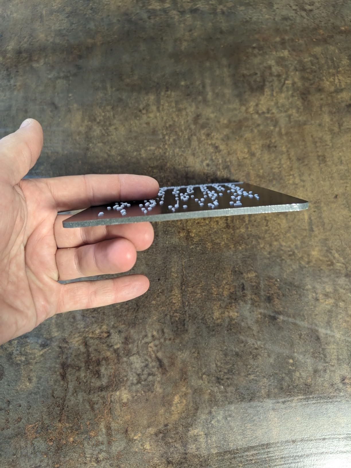 Braille Alphabet Board,Braille English Alphabet with Raised Dots, Numbers & Punctuation Braille Learning for Beginners, Braille Teaching Aid for Blind Children, Adults-7.5 x 5 inches-Black customer photo 2