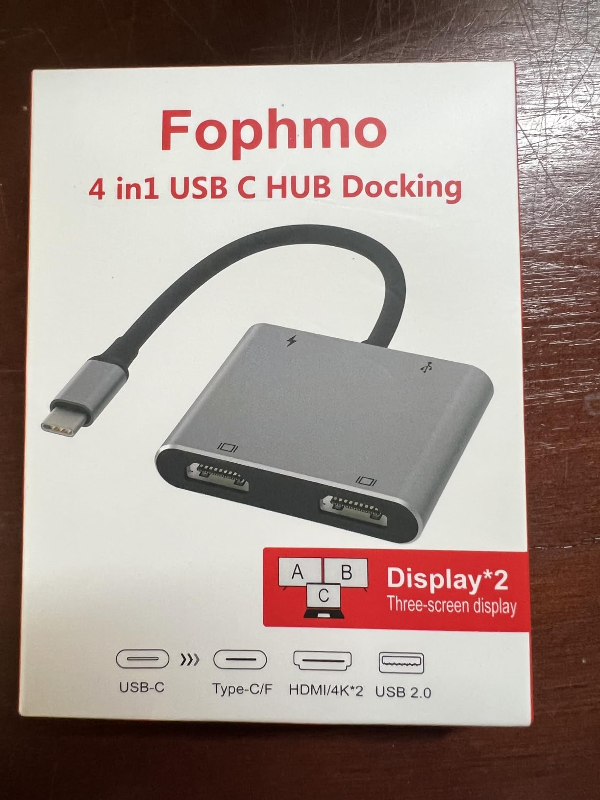 USB C to Dual HDTV Adapter, Fophmo 4K@60Hz HDTV Splitter Extend Display for Dual Monitors customer photo 1