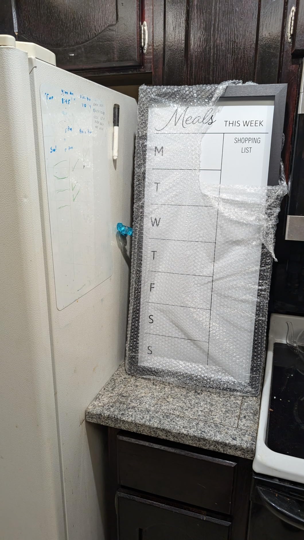 MCS Dry Erase Weekly Planner 11x24 Walnut Framed Calander Whiteboard for Wall, Plan Your Week with Family Weekly Planner for Dinners, Sports, Events & More customer photo 2