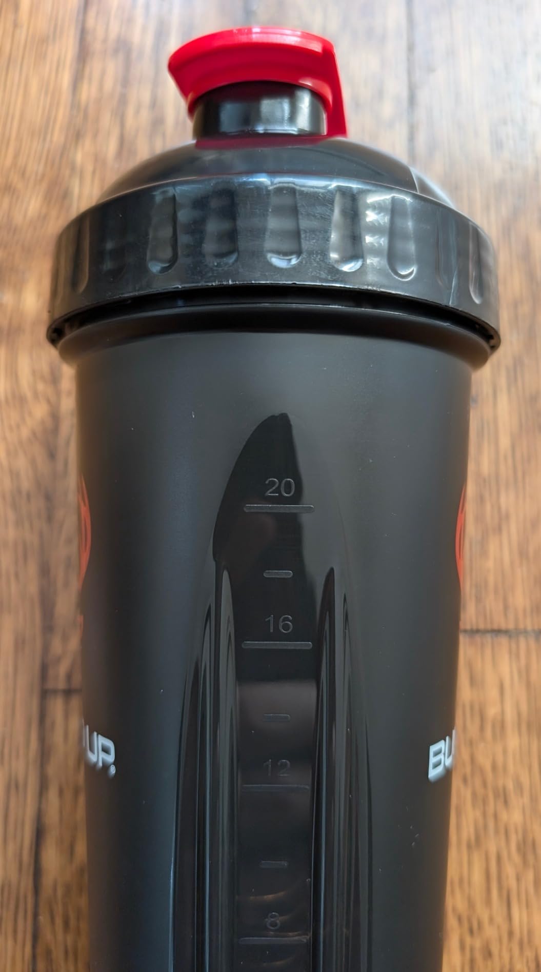 Bucked Up Perfect Shaker Bottle, 28oz, BPA-Free, Dishwasher Safe, Leak-Proof, Black Bottle with Red Buck Logo customer photo 1