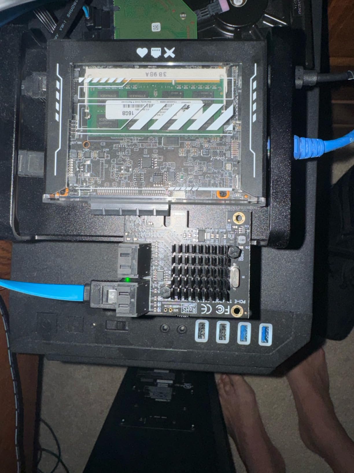 SATA Card, 4 Port SATA 3.0 Controller Expansion Card with 4 SATA Cable, 6Gbps PCIe SATA Card with Low Profile Bracket, Non-Raid, Boot as System Disk, Support 4 SATA 3.0 Devices customer photo 1