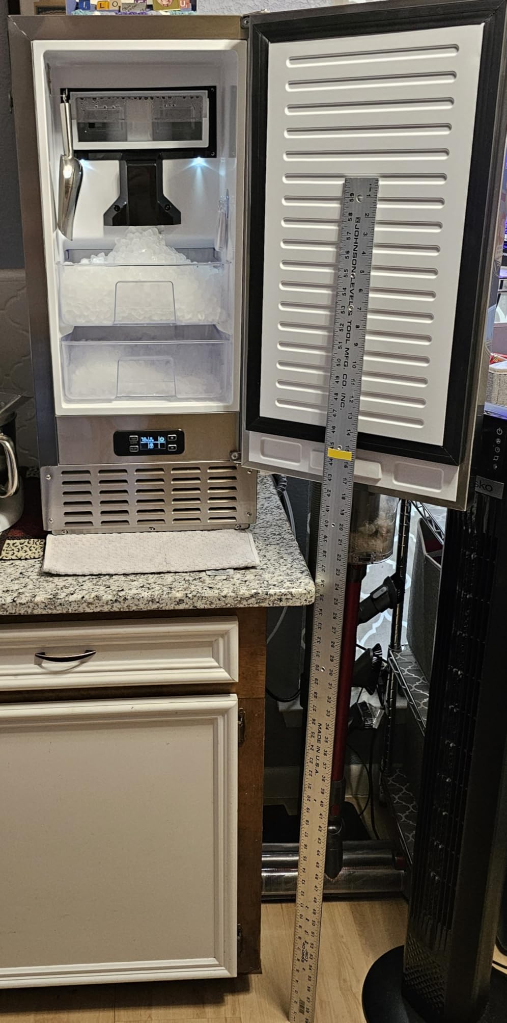 EUHOMY Under Counter Nugget Ice Maker Machine, 70Lbs/Day, Bulit-in Freestanding Ice Maker with Double Ice Baskets, Self-Cleaning & 24H Timer Ice Machine, for Home Use customer photo 2