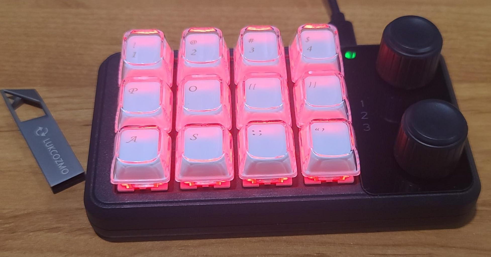 Macro Pad Macropad Programmable Keypad Customized 12-Key Mini Mechanical Gaming One Handed Keyboard RGB OSU Micro Keyboard Macropad Knob Wireless Receiver&Type C 1m Cable(Black) customer photo 1