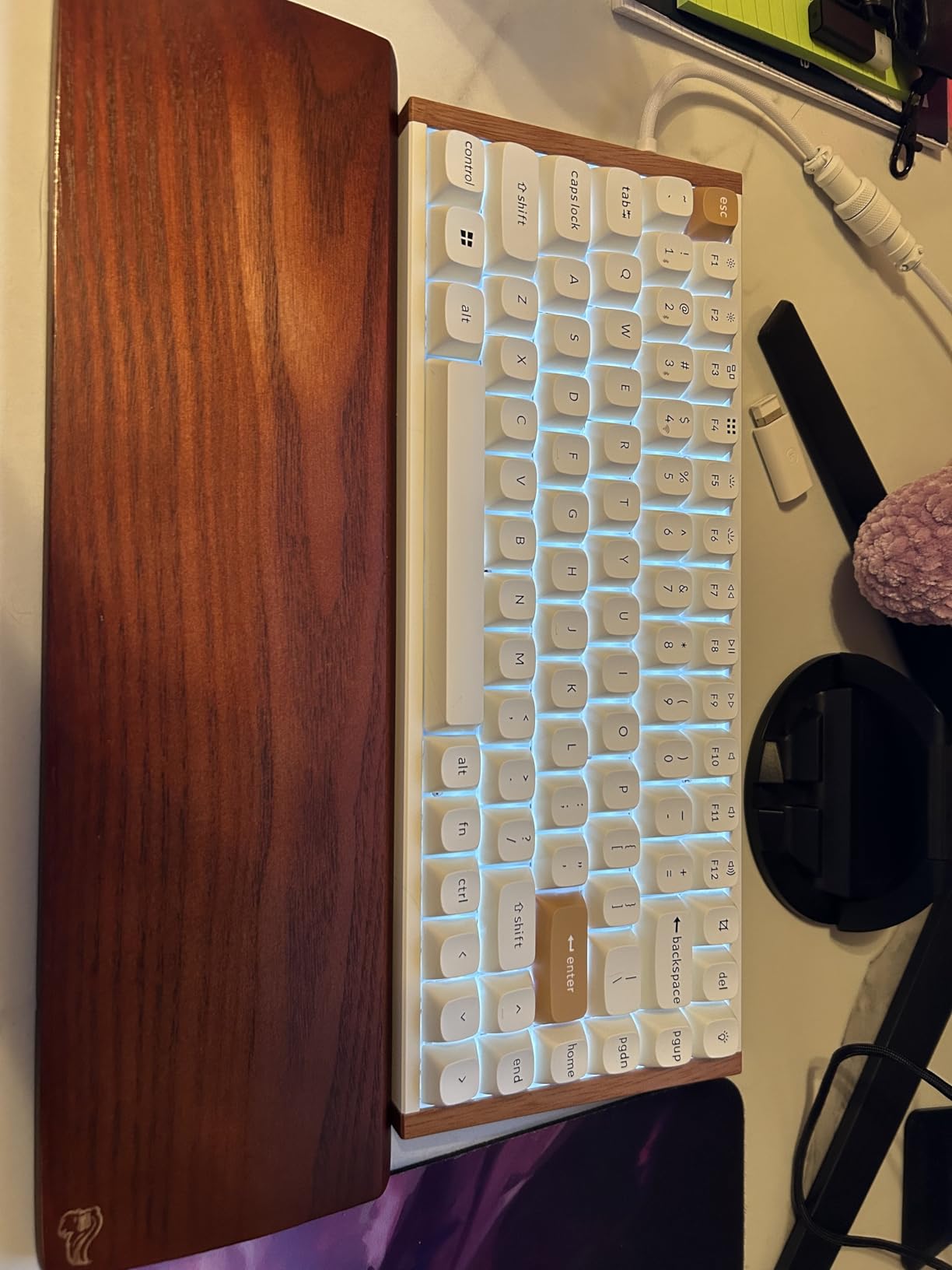 Keychron K2 HE Rapid Trigger Wireless Custom Keyboard with Hall Effect Gateron Double-Rail Magnetic Switch, QMK 2.4 GHz Bluetooth 5.2 RGB Compatible with Mac Windows Linux (Aluminum + Wood) customer photo 2