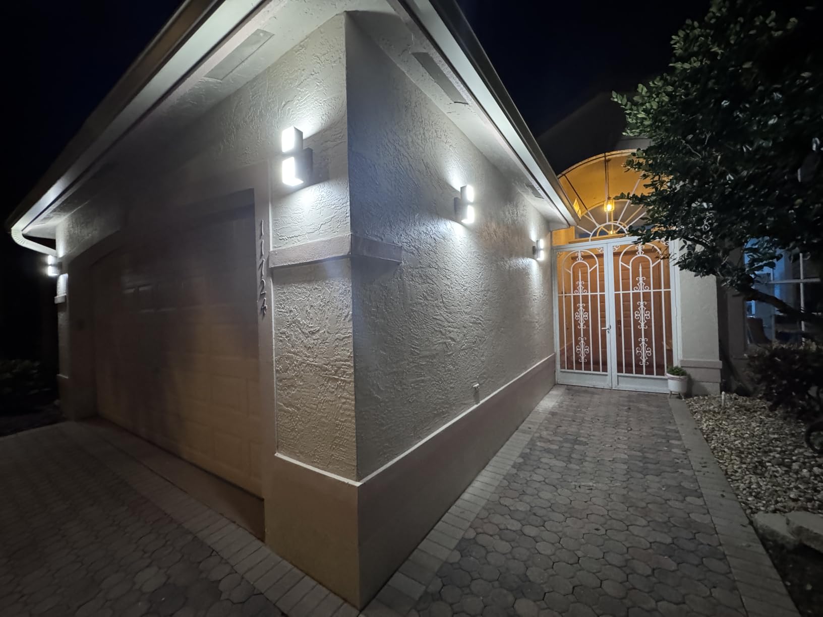 XMCOSY+ Outdoor Wall Lights, 2100LM Smart LED Porch Lights Outdoor, RGBCW Exterior Lighting Sconce, Wi-Fi Control, Compatible with Alexa, IP65 Waterproof, 1 Pack customer photo 2