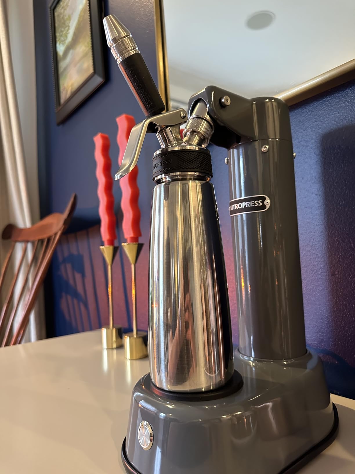 NitroPress DS Electric Nitro Cold Brew Coffee & Cocktail Maker Machine, Air-Powered Nitro Coffee Maker & Nitrogen Infuser for Coffee Matcha Cocktails & Drinks Stainless Steel Home Bar Beverage System customer photo 2