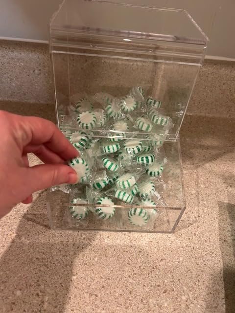 Candy Dispenser - Bulk Acrylic Storage Holder with Two Lids for Countertop or Wall Mount - Store Chocolate, Treats, Sweets, and Snacks (1) customer photo 3