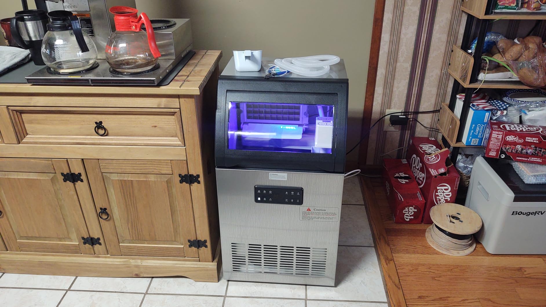 EUHOMY Commercial Ice Maker,120lbs/24H,Stainless Steel Under Counter Ice Machine with Water Filter,33lbs Storage Bin, 45 Cubes in 8-12 Mins, Freestanding Ice Cube Maker for Home/Bar/Cafe/Restaurant customer photo 1