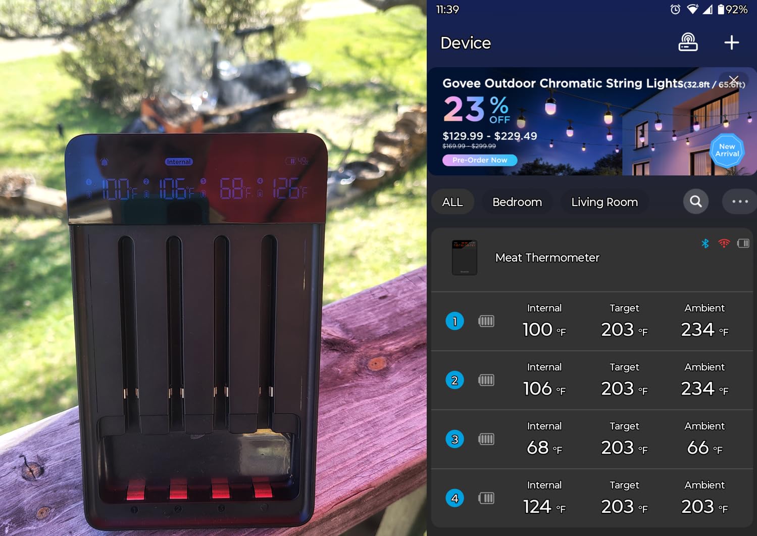 GoveeLife Bluetooth Wireless Meat Thermometer with Digital Standalone LCD Base, WiFi Unlimited Range, 1.8 Accuracy, Food Grade Internal Ambient Sensor Probes for Kitchen, BBQ, Grill, Oven, Smoker customer photo 1
