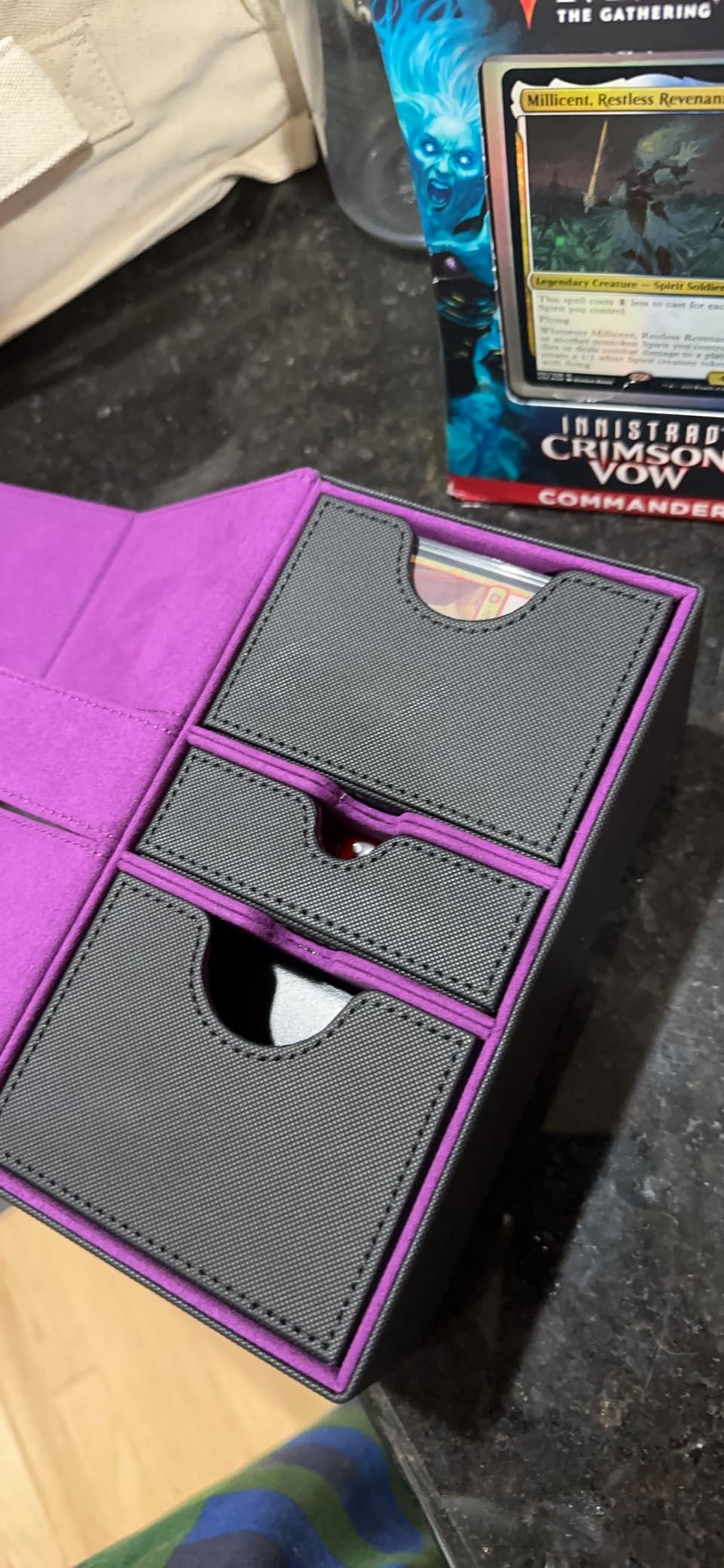 Premium Commander Deck Box - MTG Deck Box for 200+ Double Sleeved Cards - Dual Sideloading Case with Dice Tray - TCG, Lorcana, Magic the Gathering Card Box customer photo 2