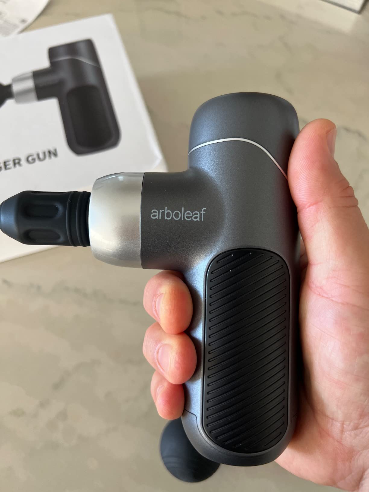 arboleaf Mini Massage Gun Deep Tissue, Percussion Muscle Massager for Back Pain Relief, Portable Small Travel Size, Quiet Massager, Gifts for Woman Man customer photo 2