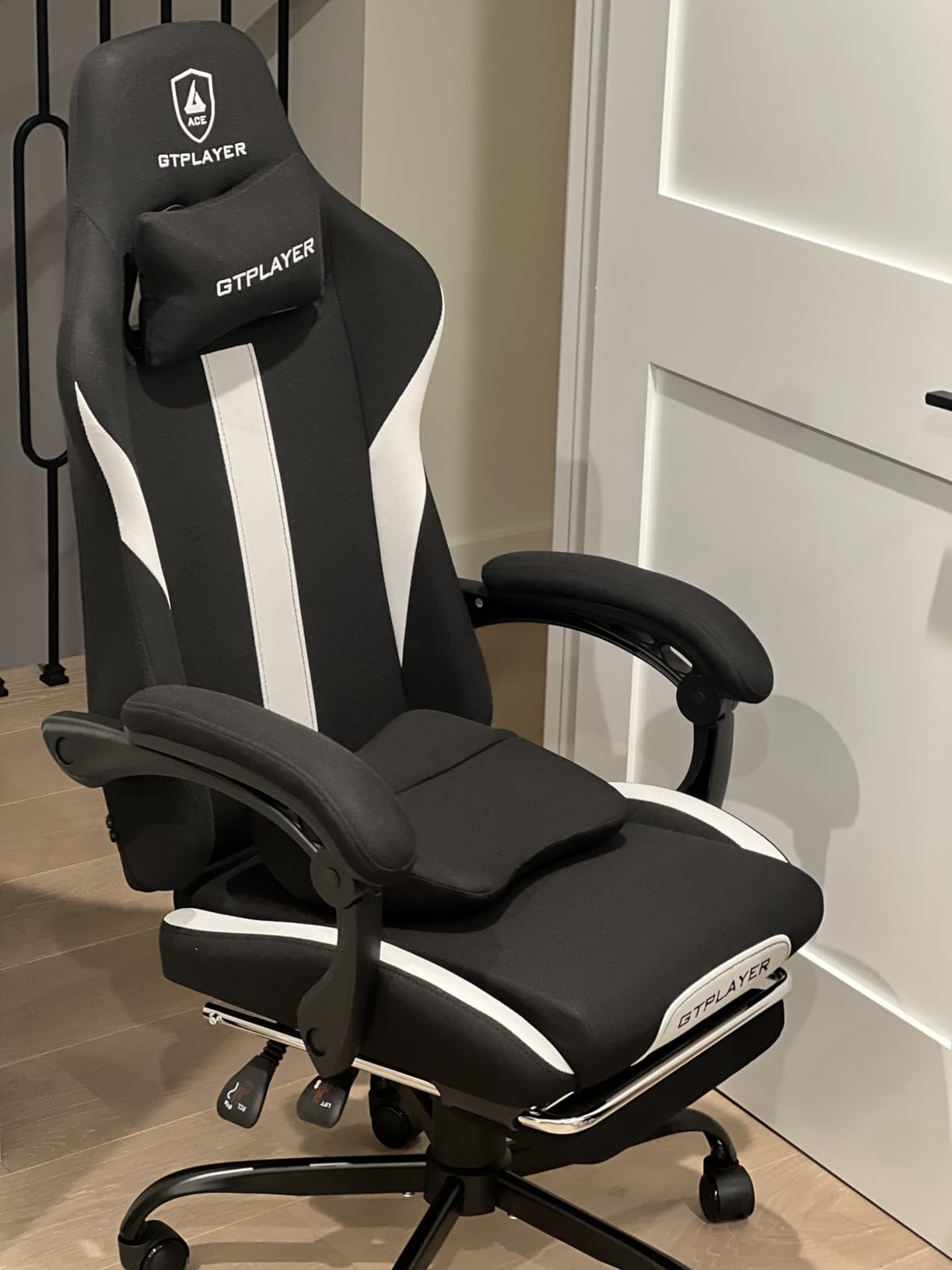 GTPLAYER Gaming Chair with Footrest, Big and Tall Game Chair 350lb Racing Style Computer Chair, Ergonomic Executive Office Chair High Back with Lumbar Support and Recliner, Light Gray customer photo 1
