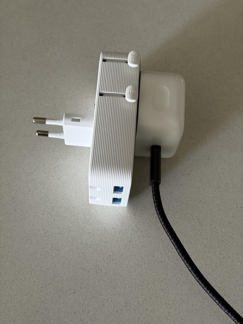 Anker Nano Travel Adapter, 5-Port Power Adapter with 1x 2-Pin AC, 2 USB A, 2 USB C for 20W, Smart Temperature Control, Works in 200+ Countries, Not a Voltage Converter, Travel Essentials (1-Pack) customer photo 2