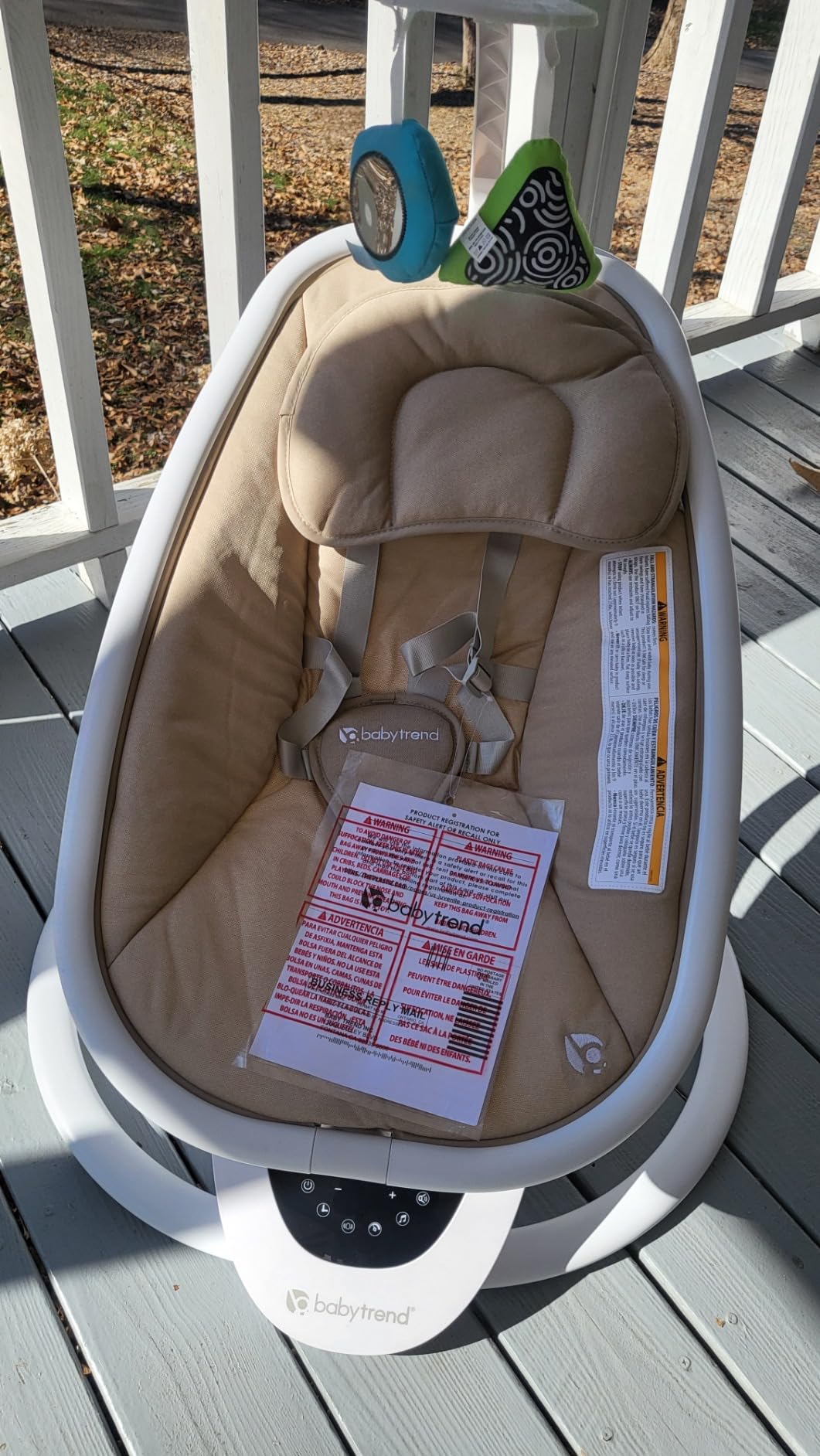 Baby Trend NuMotion Infinity Swing - 5 Motion Modes, Touchscreen Control, Remote, Multi‑Position Recline & Hanging Toys - Dash Grey customer photo 1