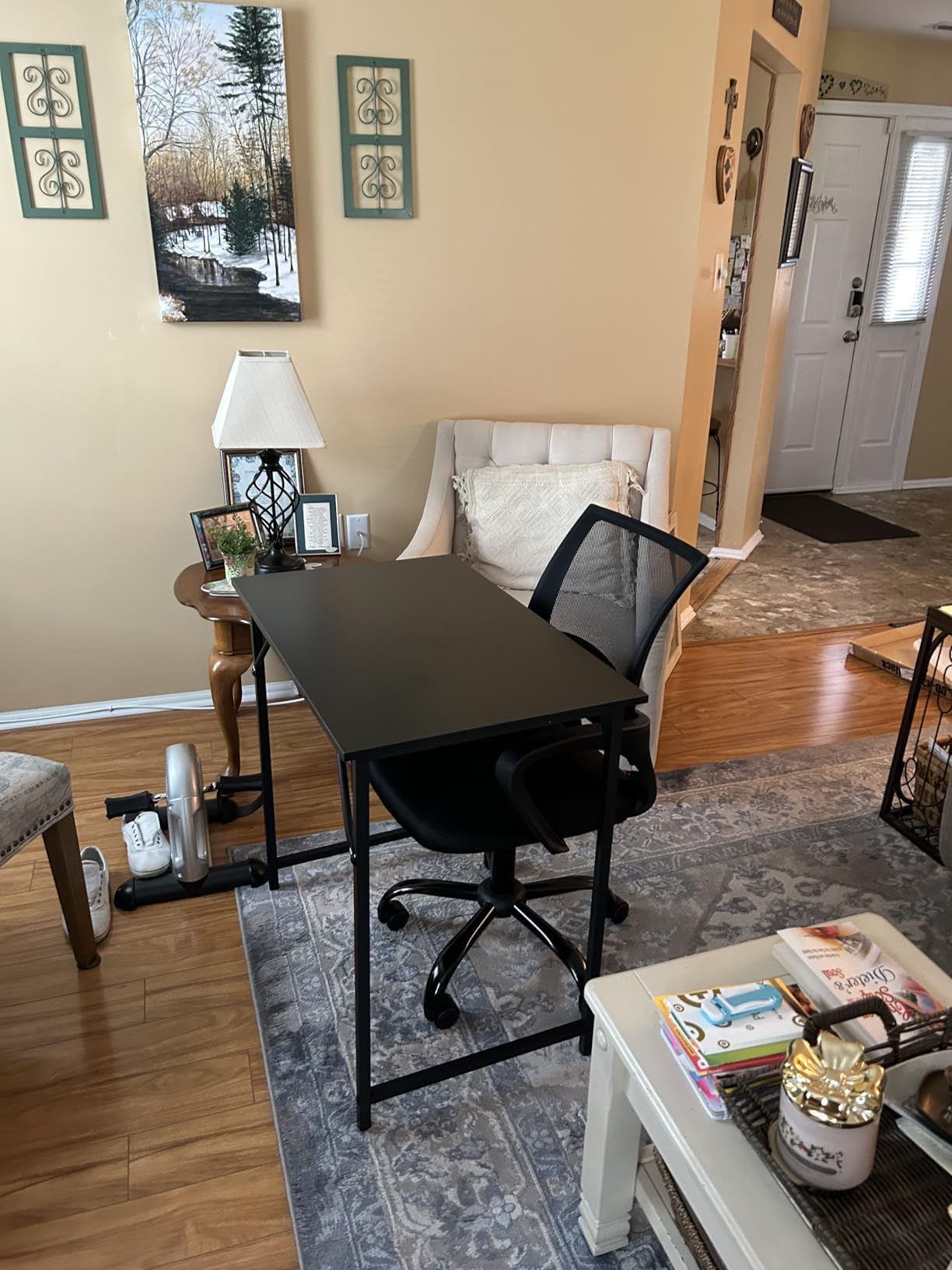 PayLessHere 32 Inch Home Office Desk and Chair Set, 32 Inch Computer Desk with Ergonomic Height Adjustable Office Chair for Home Office (Vintage and Black) customer photo 1