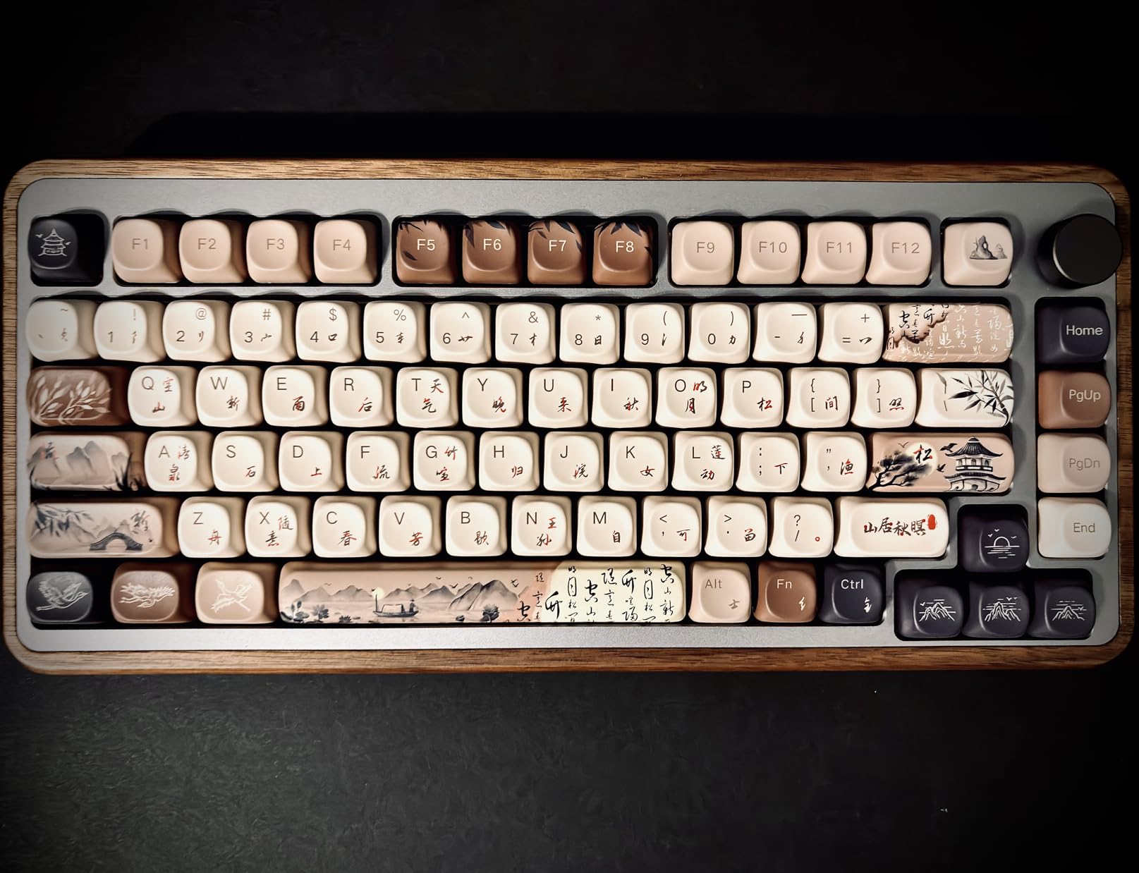 Akko MU02 Mechanical Keyboard with Walnut Wooden Case 75% RGB 2.4G Wireless/Bluetooth/Wired Hot-Swappable Gaming Keyboard with PBT Dye-Sub Keycaps for Mac & Win (Mountain Seclusion, Rosewood Switch) customer photo 1