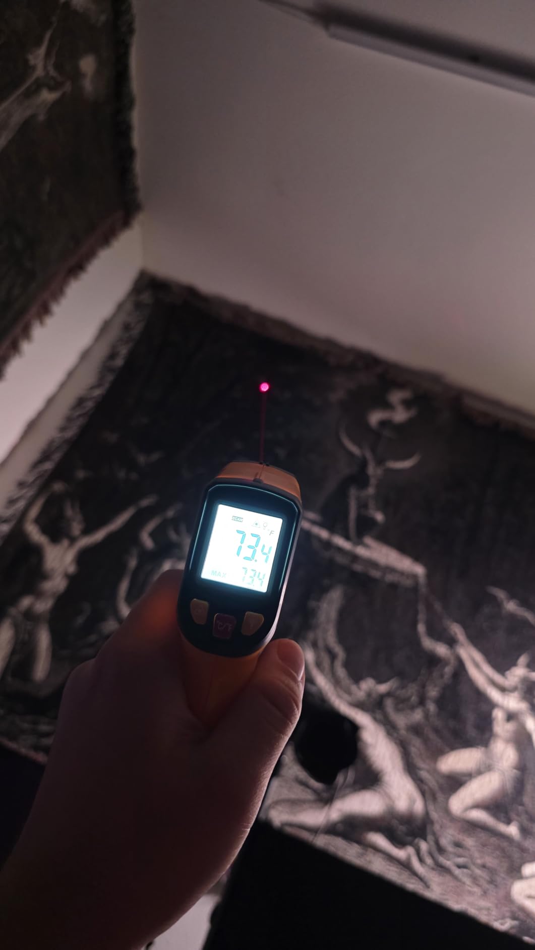 KNINE OUTDOORS Infrared Thermometer Laser Temperature Gun, -58℉ to 1112℉, Single Laser Targeting, Distance to Spot Ratio 12:1, for Cooking, Oven and Meat (Orange) customer photo 1