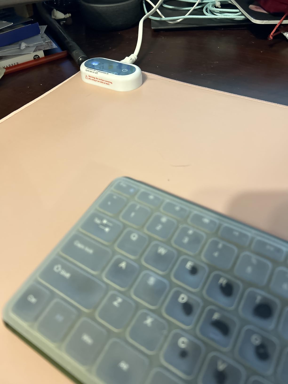 Heated Desk Pad, Heated Mouse Pad- 31.5 x 13 inch, Heated Desk Mat, Desk Warmer with 5 Heat Levels & Auto Shut-Off - Ideal for Office and Home (Black) customer photo 2